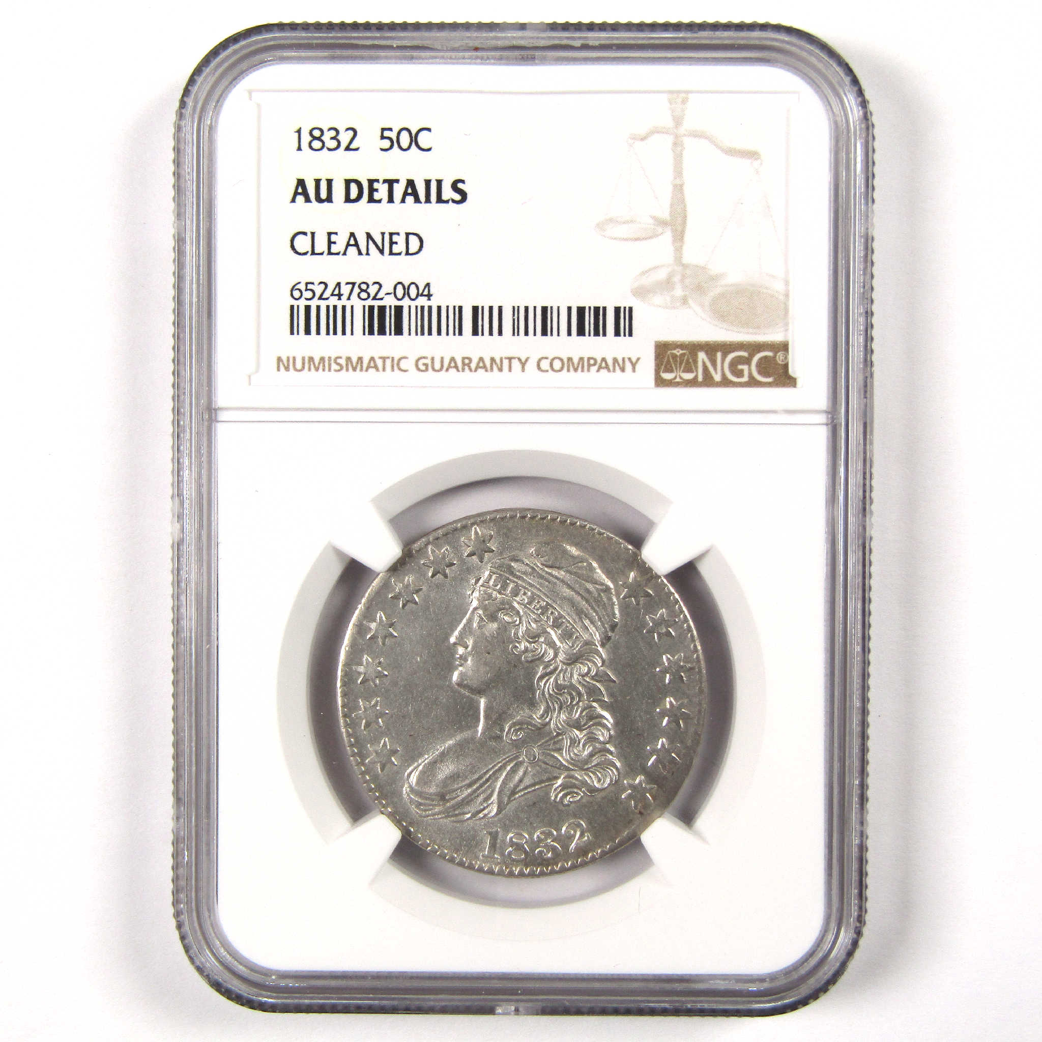 1832 Capped Bust Half Dollar About Unc Details NGC Silver SKU:I11663