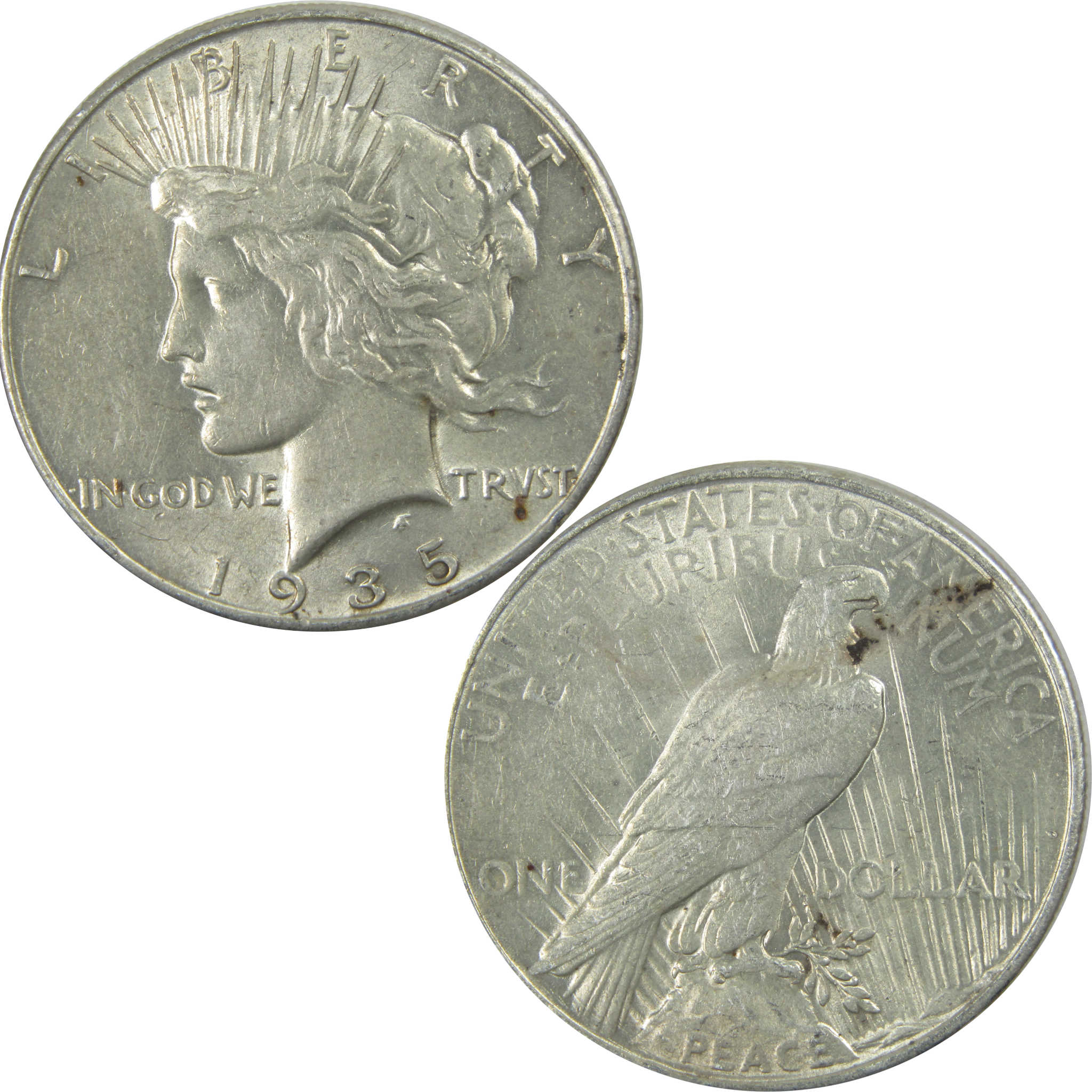 1935 Peace Dollar AU About Uncirculated Silver $1 Coin SKU:I15480