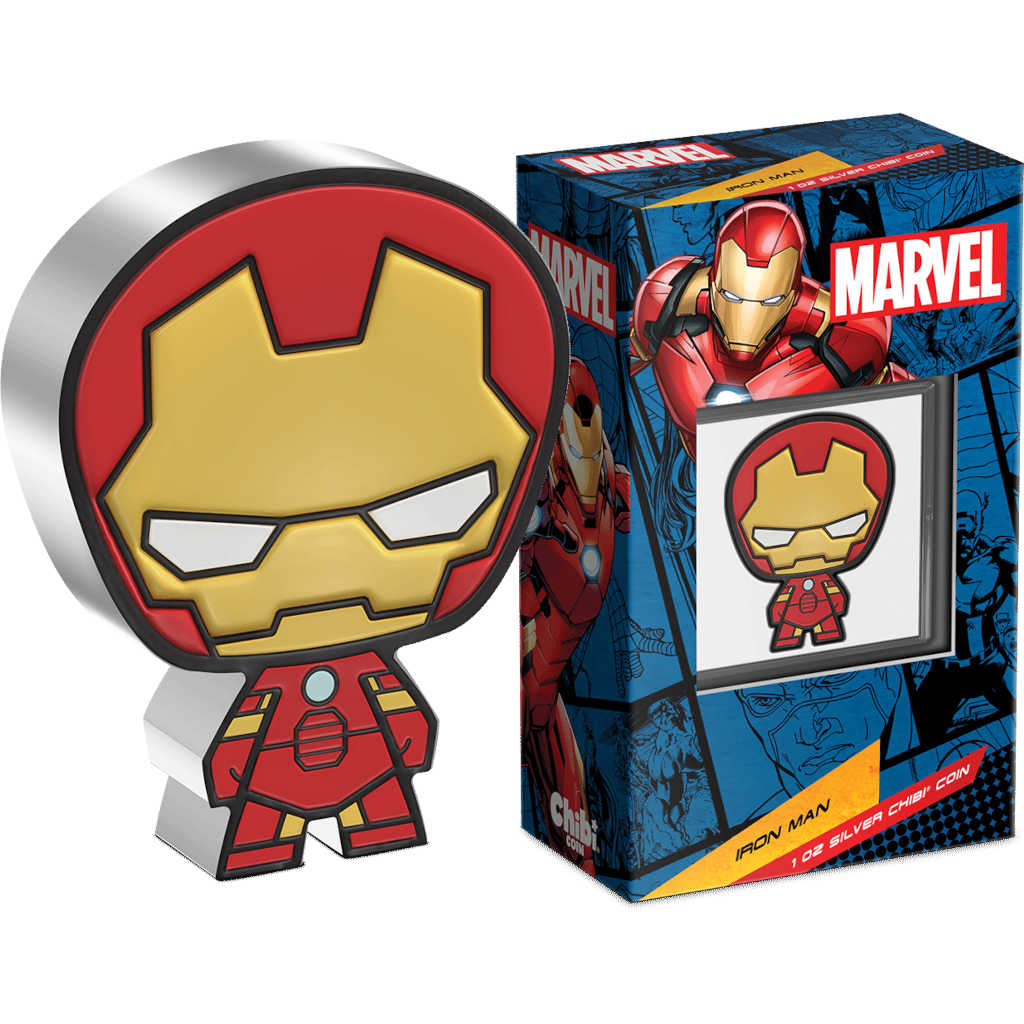 Marvel Iron Man Chibi 1 oz .999 Silver $2 Proof 2023 COA SKU:OPC155