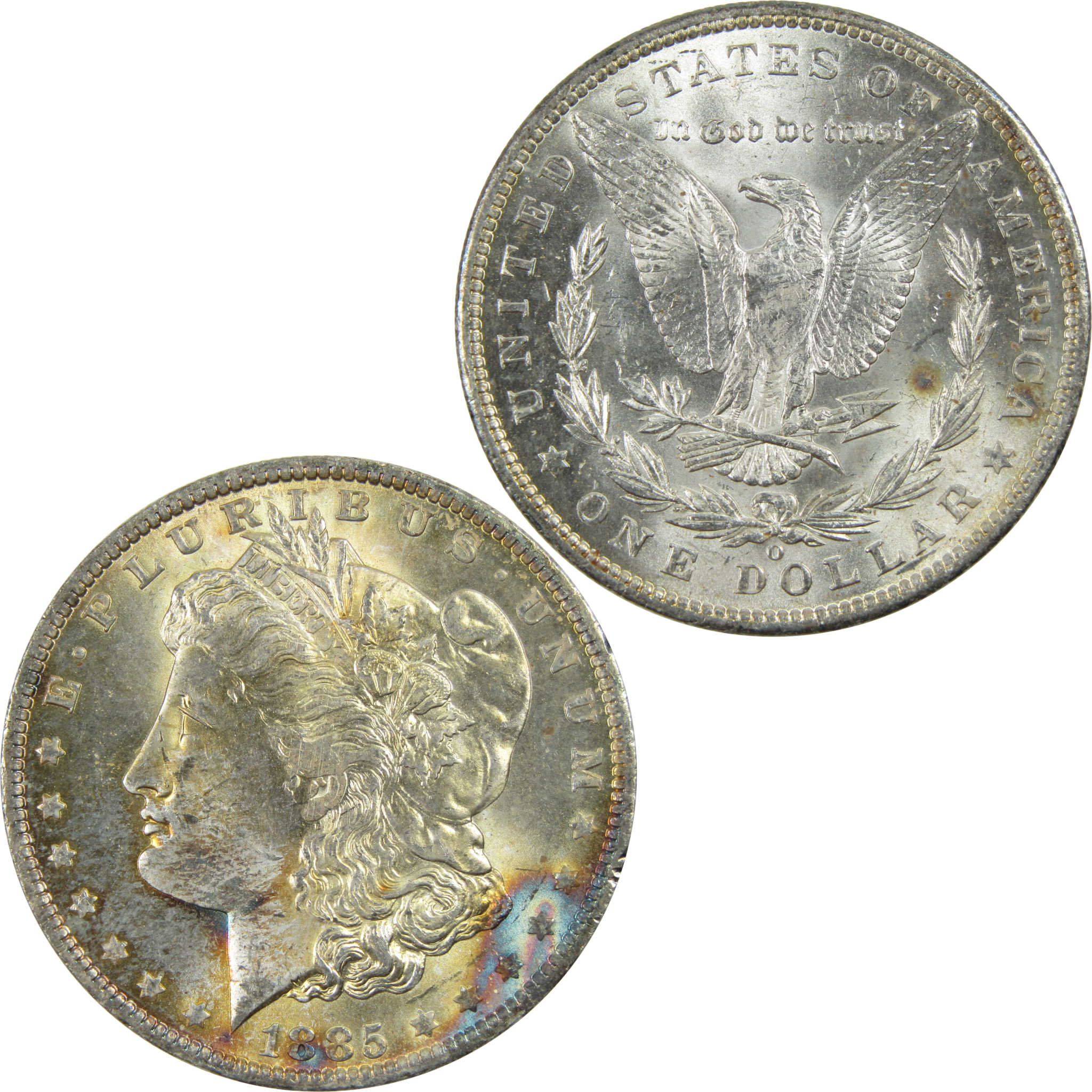 1885 O Morgan Dollar BU Choice Uncirculated Silver $1 Toned SKU:I13433