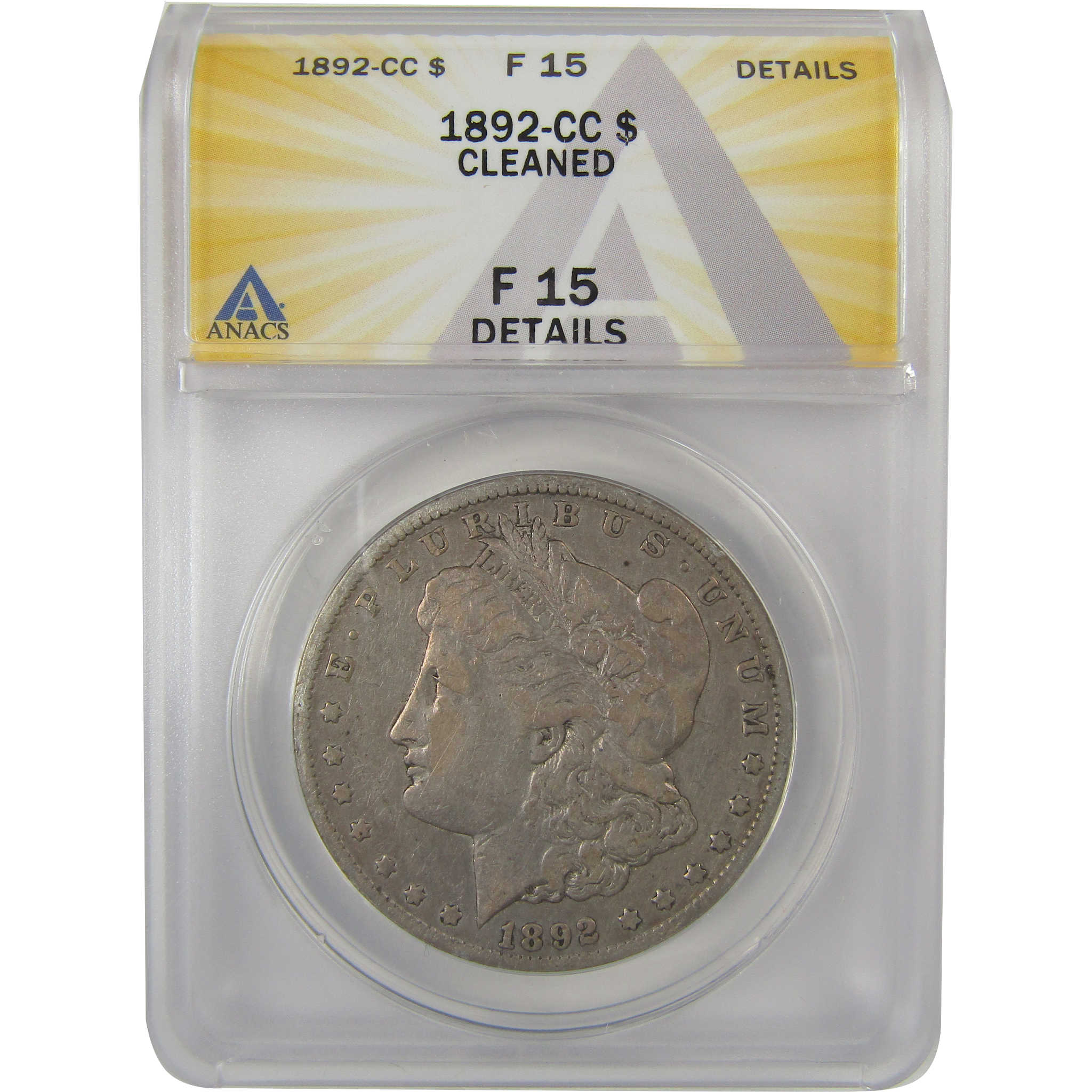 1892 CC Morgan Dollar F 15 Details ANACS Silver $1 Coin SKU:I20380 - Morgan coin - Morgan silver dollar - Morgan silver dollar for sale - Profile Coins &amp; Collectibles