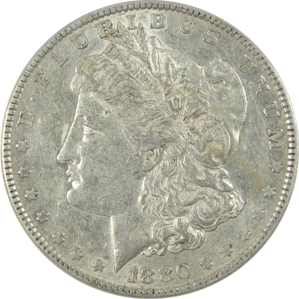 1880 O Micro O Morgan Silver Dollar AU 50 Details ANACS SKU:I28567