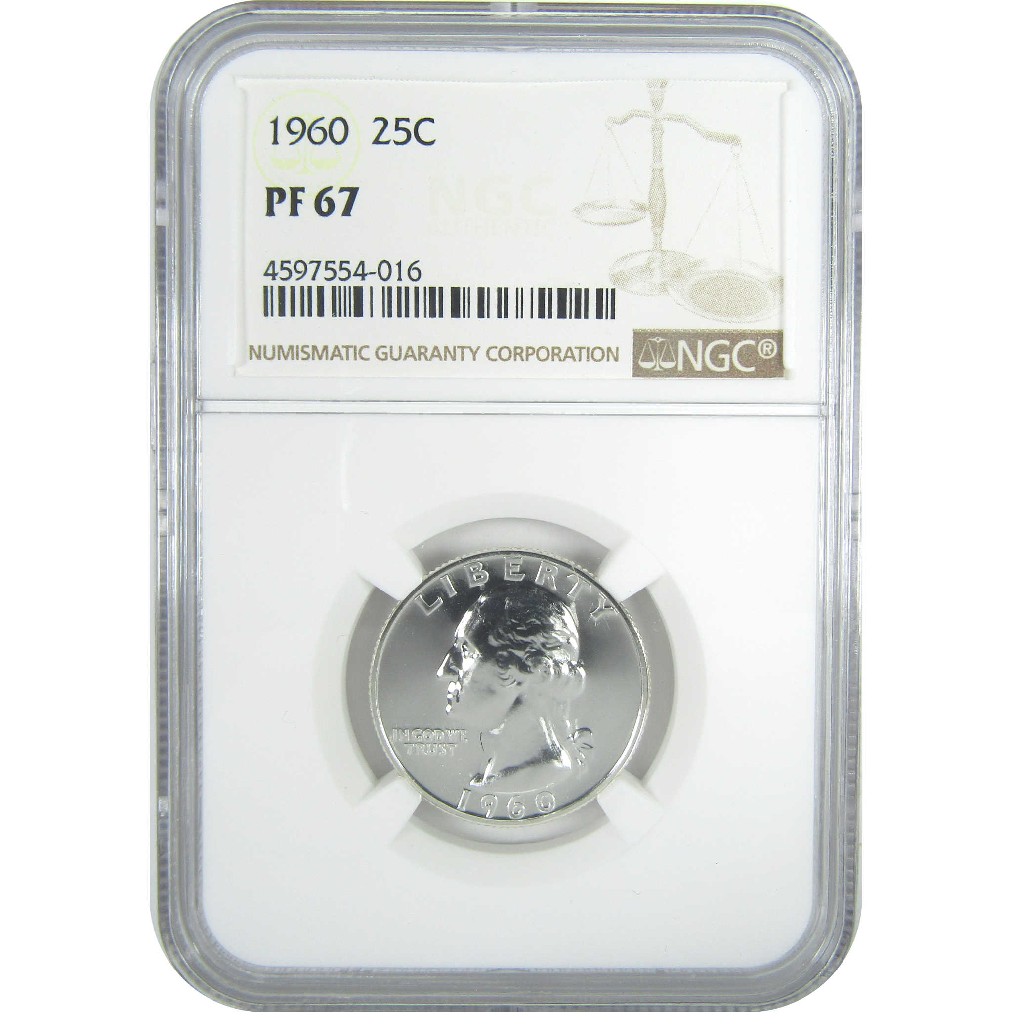 1960 Washington Quarter PF 67 NGC Silver Proof 25c Coin SKU:CPC9633