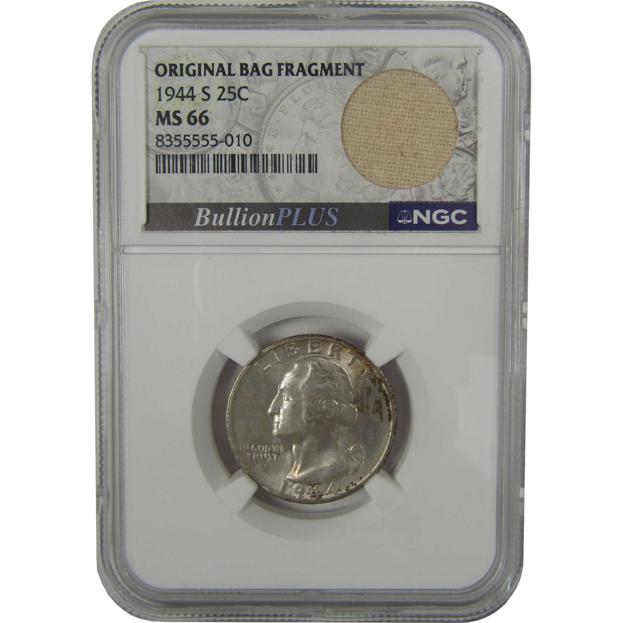 1944 S Washington Quarter MS 66 NGC Original Bag Fragment SKU:I22613