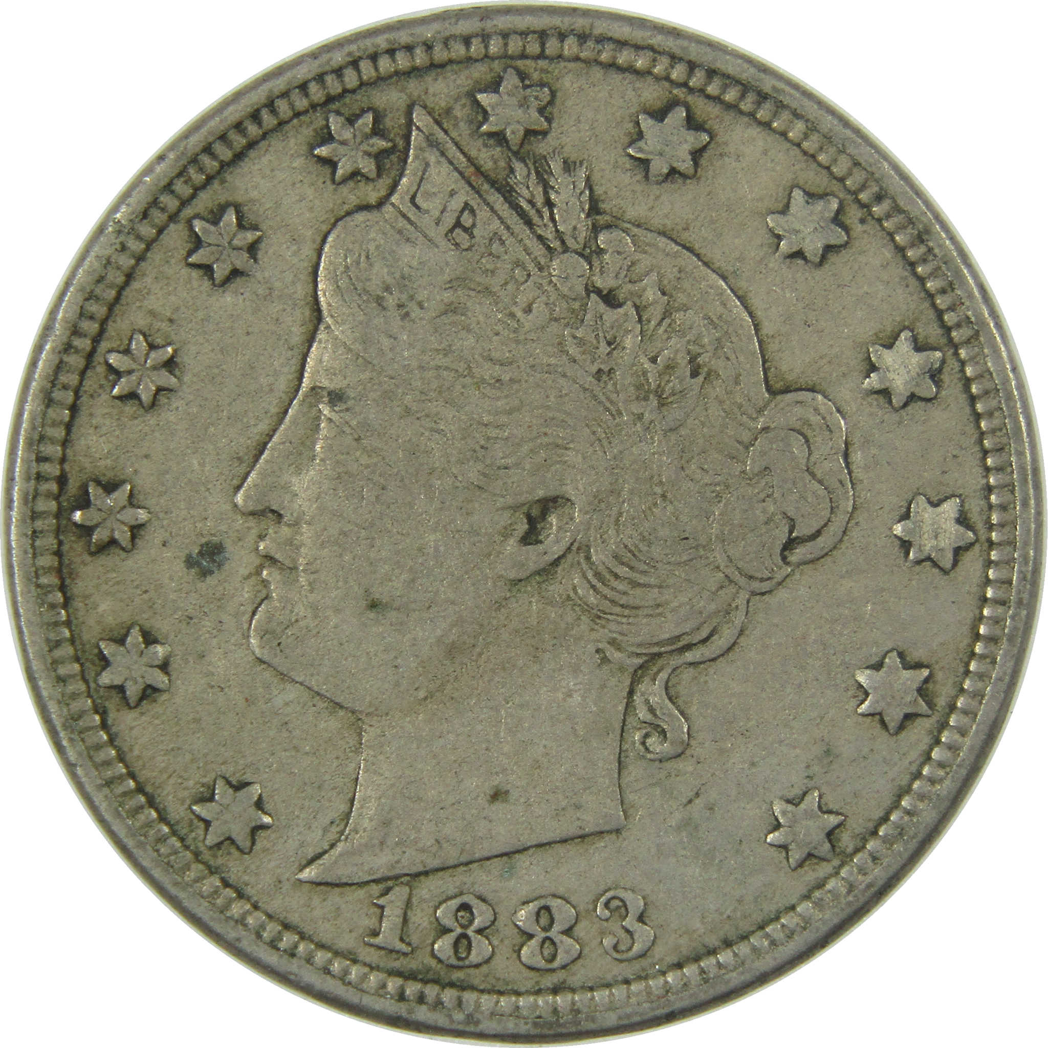 1883 No Cents Liberty Head V Nickel VF Very Fine 5c Coin SKU:I27239