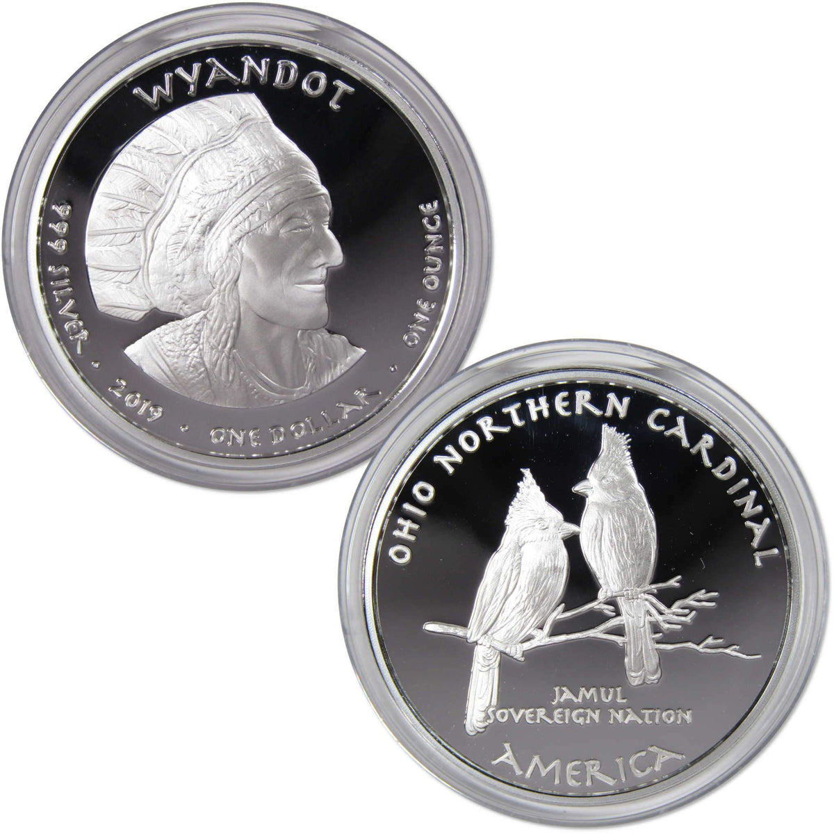 2019 Native American Jamul Wyandot Ohio Northern Cardinal 1 oz Silver
