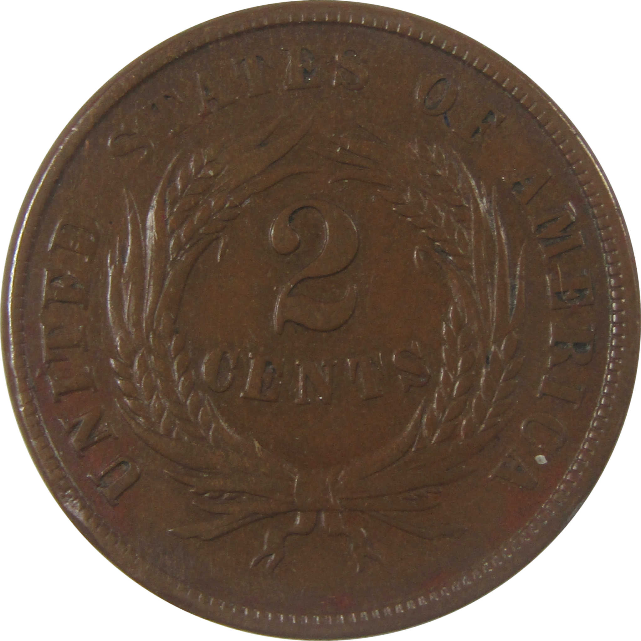1864 Large Motto Two Cent Piece VF Very Fine 2c Coin SKU:I24310