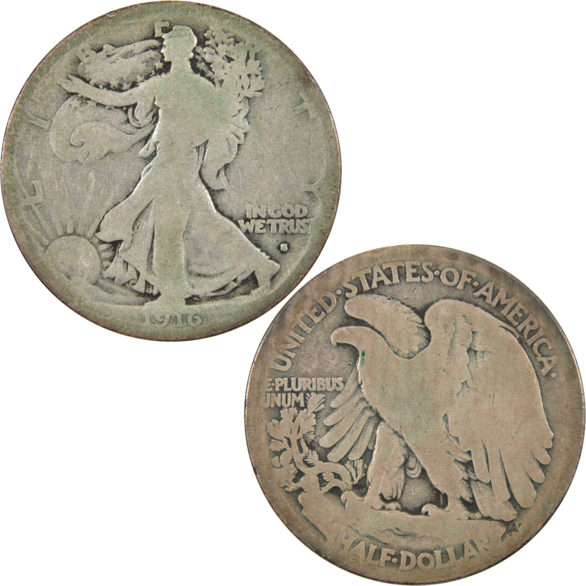 1916 S Liberty Walking Half Dollar AG 90% Silver 50c Coin SKU:I11172