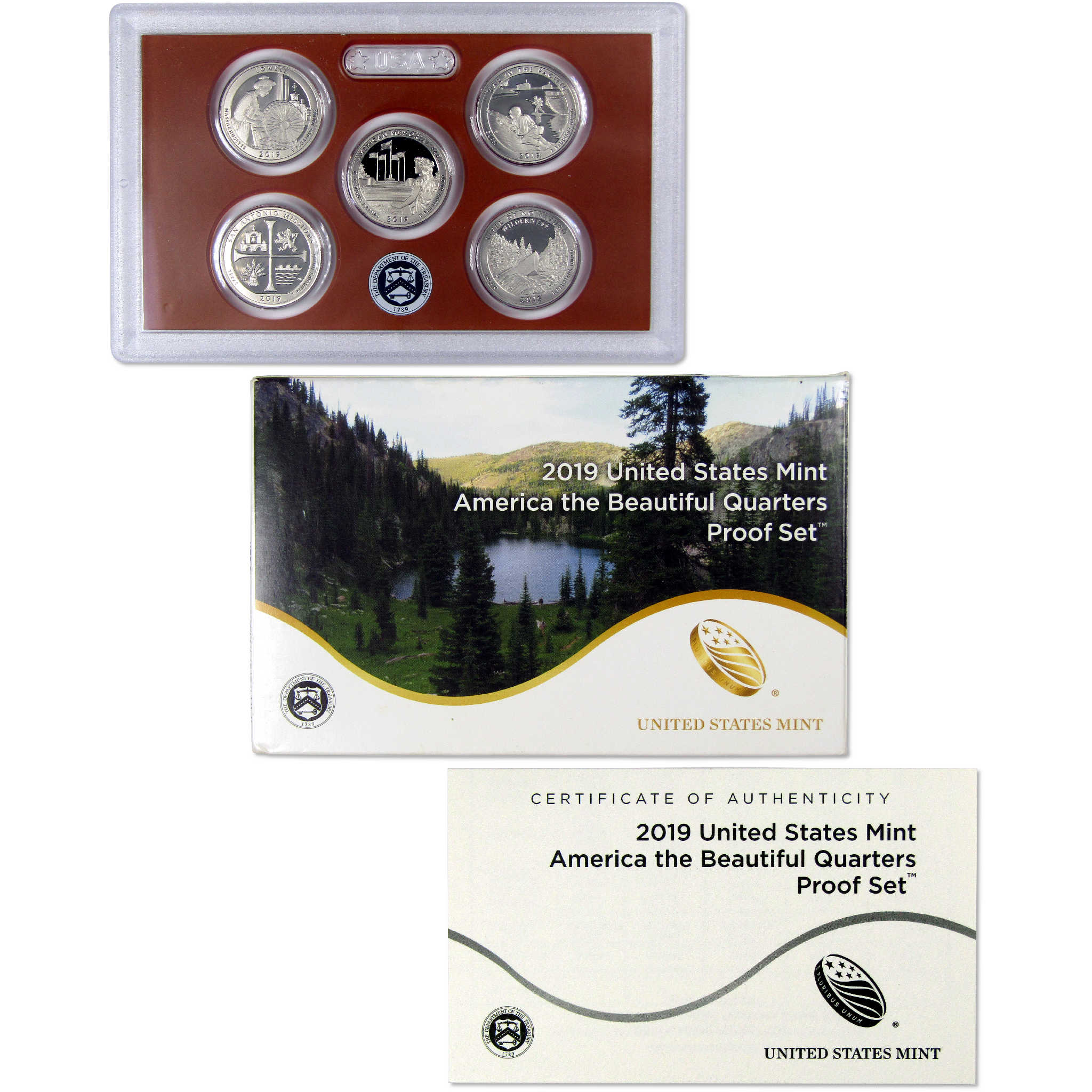 2019 America the Beautiful Quarter Clad Proof Set U.S. Mint OGP COA