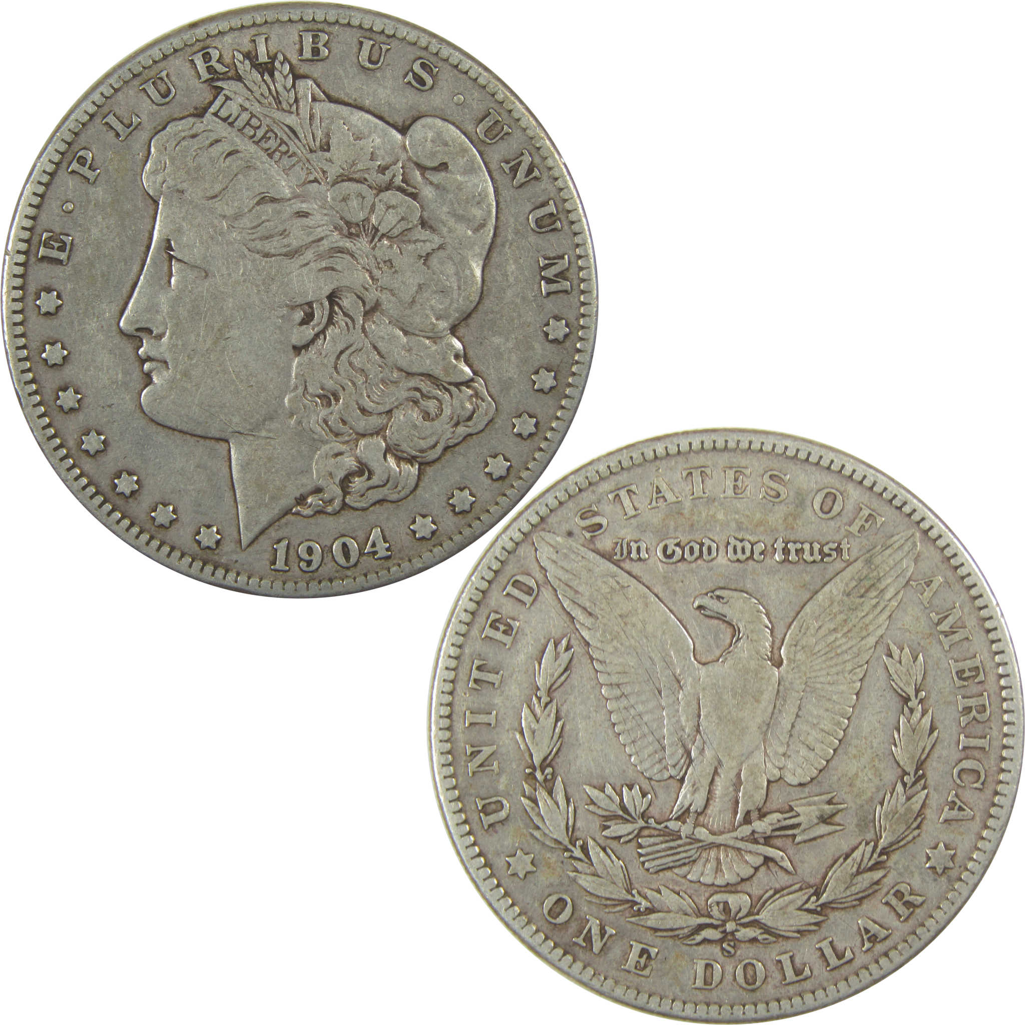 1904 S Morgan Dollar F Fine Silver $1 Coin SKU:I20236 - Morgan coin - Morgan silver dollar - Morgan silver dollar for sale - Profile Coins &amp; Collectibles