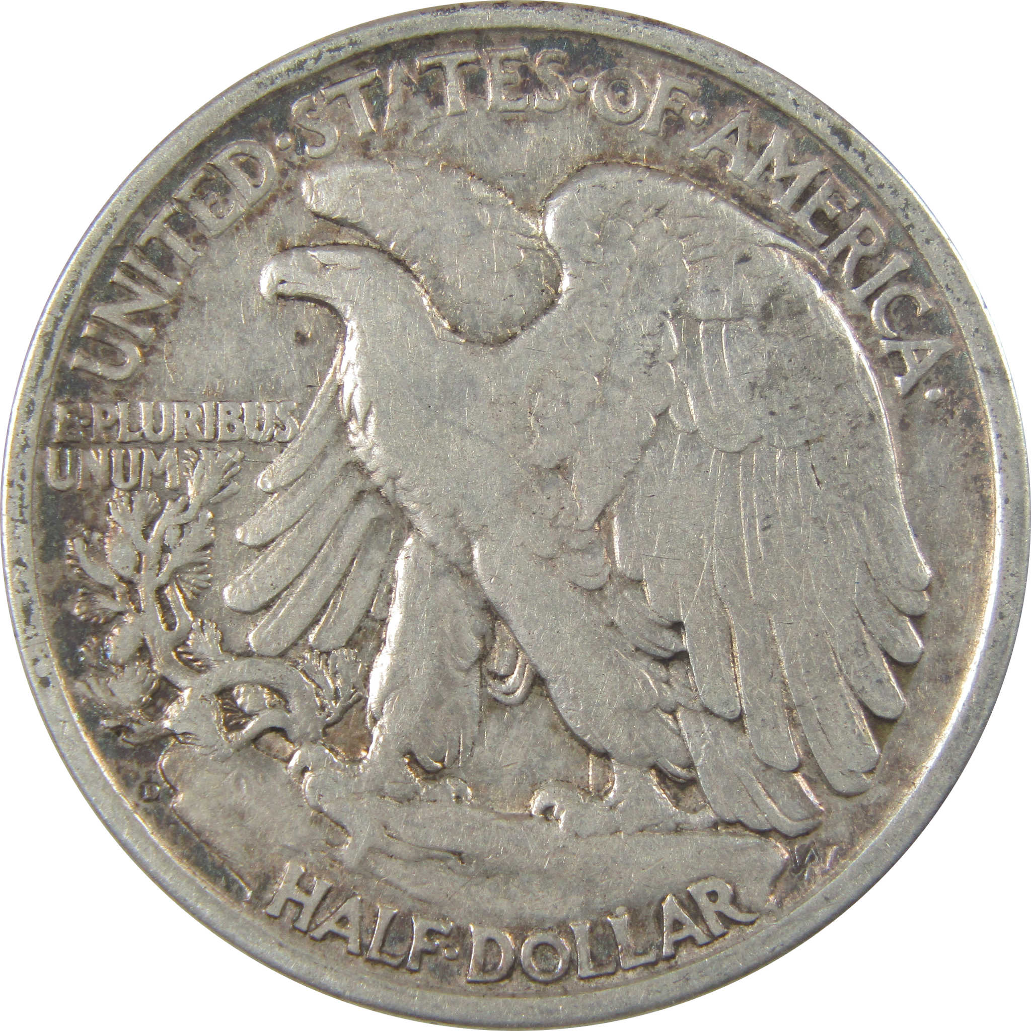 1918 D Liberty Walking Silver Half Dollar F Fine Details SKU:I24117