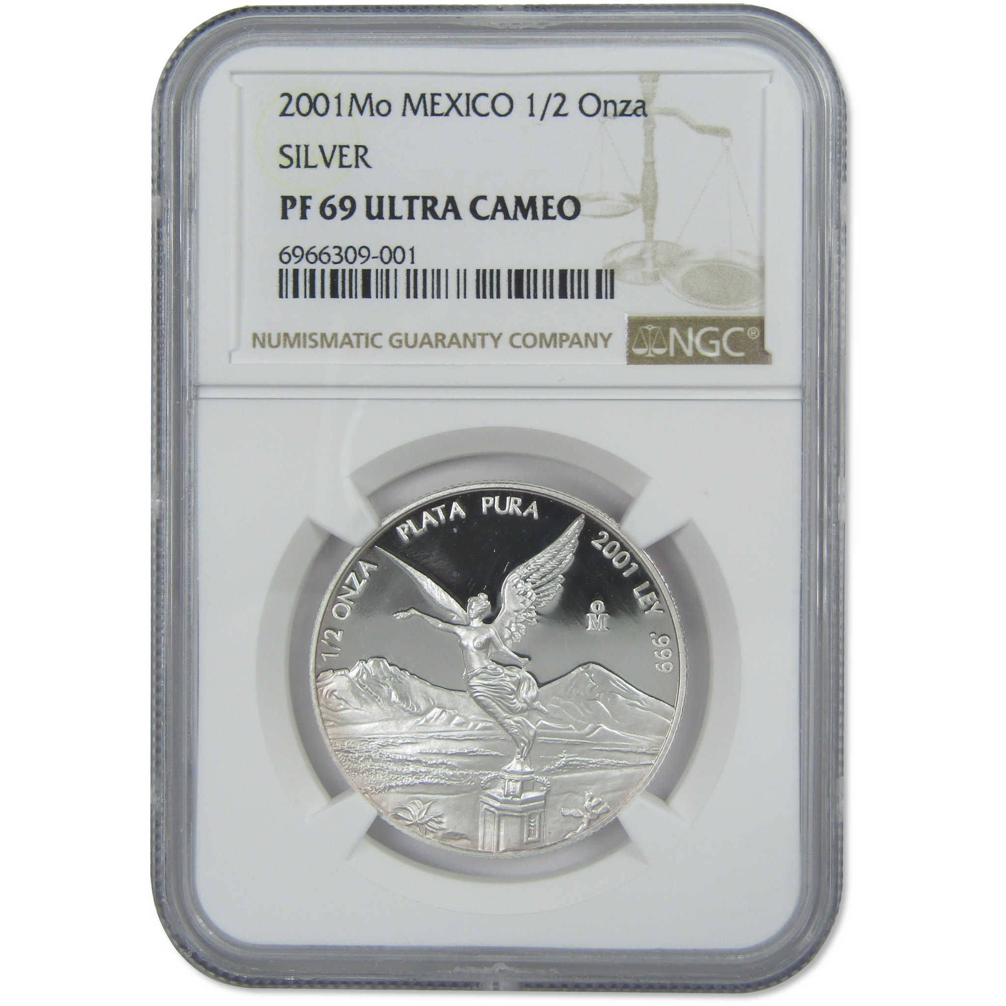 2001 Mo Mexican Libertad PF 69 NGC 1/2 oz Silver Proof SKU:CPC6847