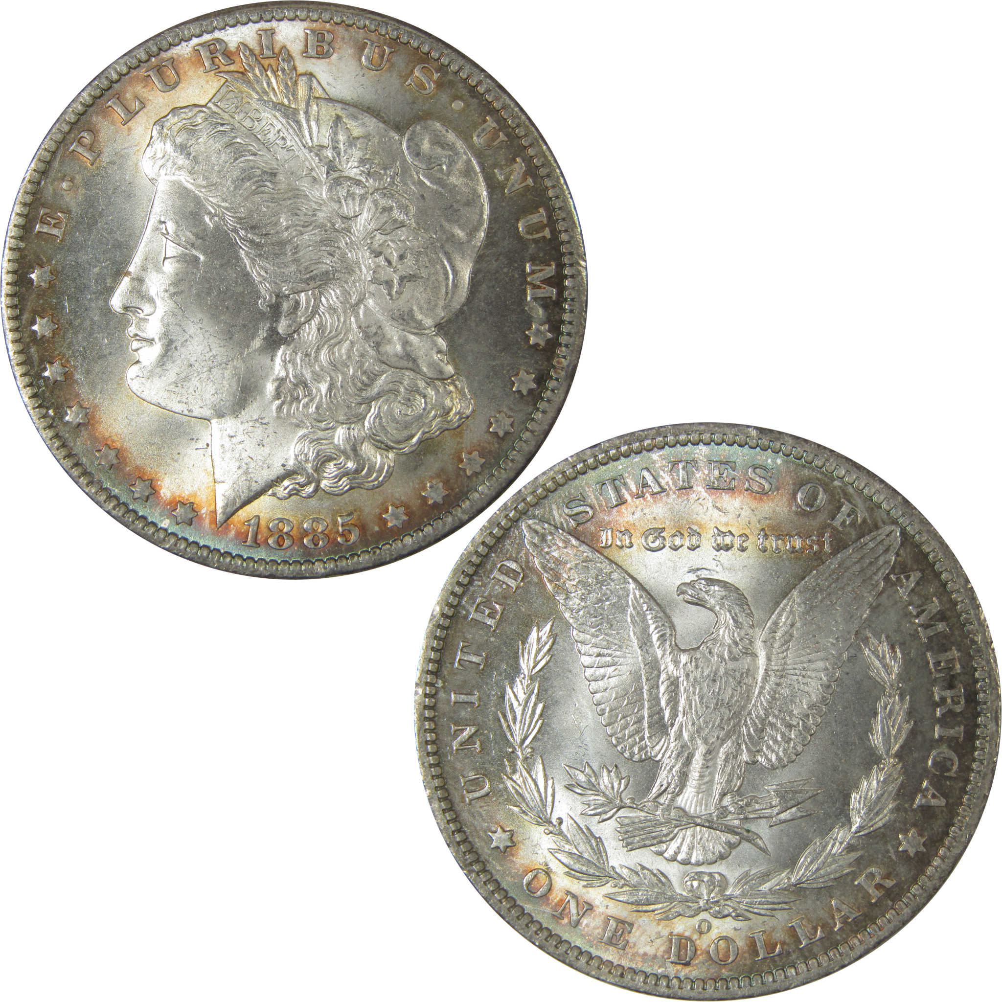 1885 O Morgan Dollar Uncirculated Silver $1 Coin Toned SKU:CPC8948