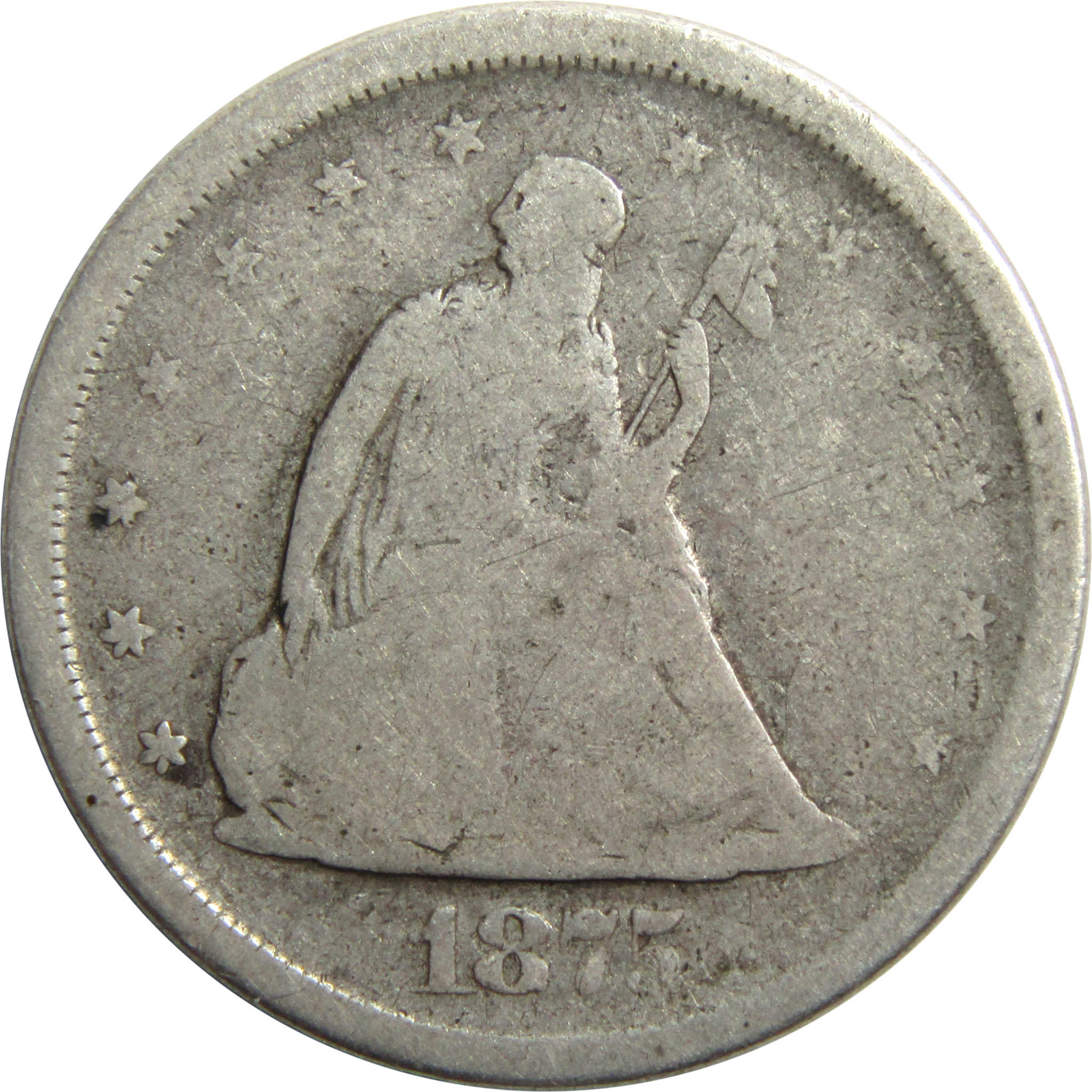 1875 S Seated Liberty Twenty Cent Piece G Good Silver 20c SKU:I13230