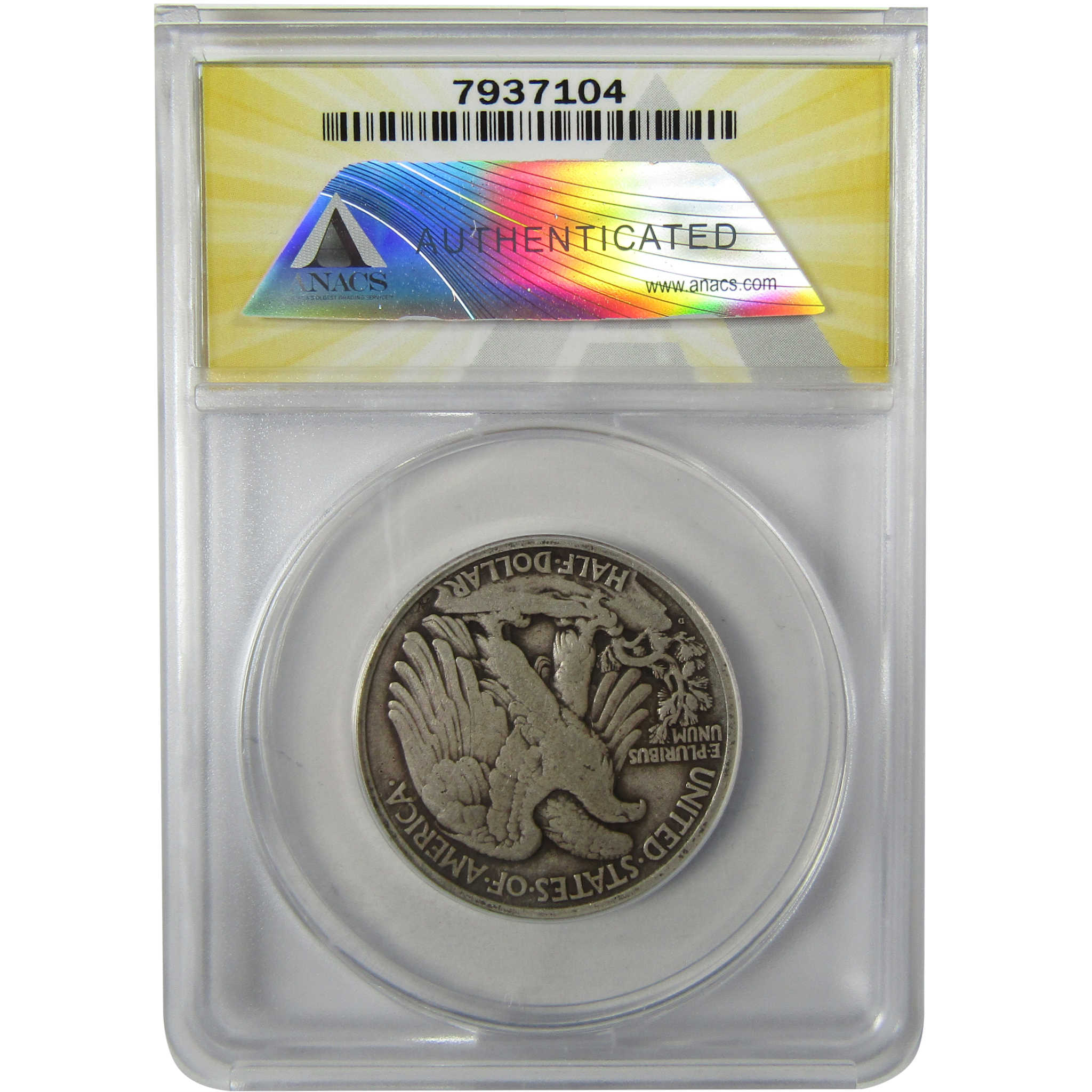 1918 D Liberty Walking Silver 50c F 15 Details ANACS SKU:I27987