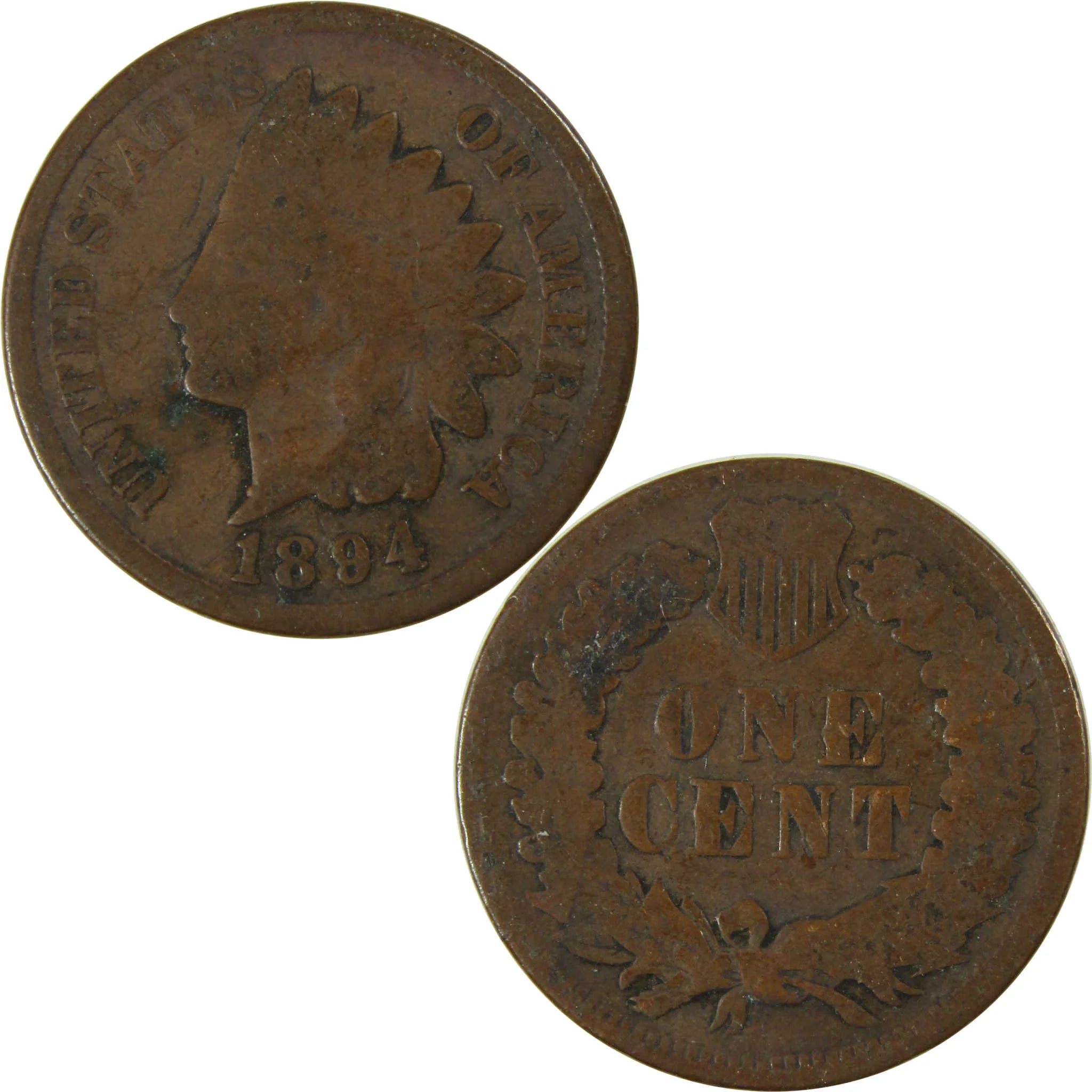 1894 Indian Head Cent G Good Details Penny 1c Coin SKU:I26547