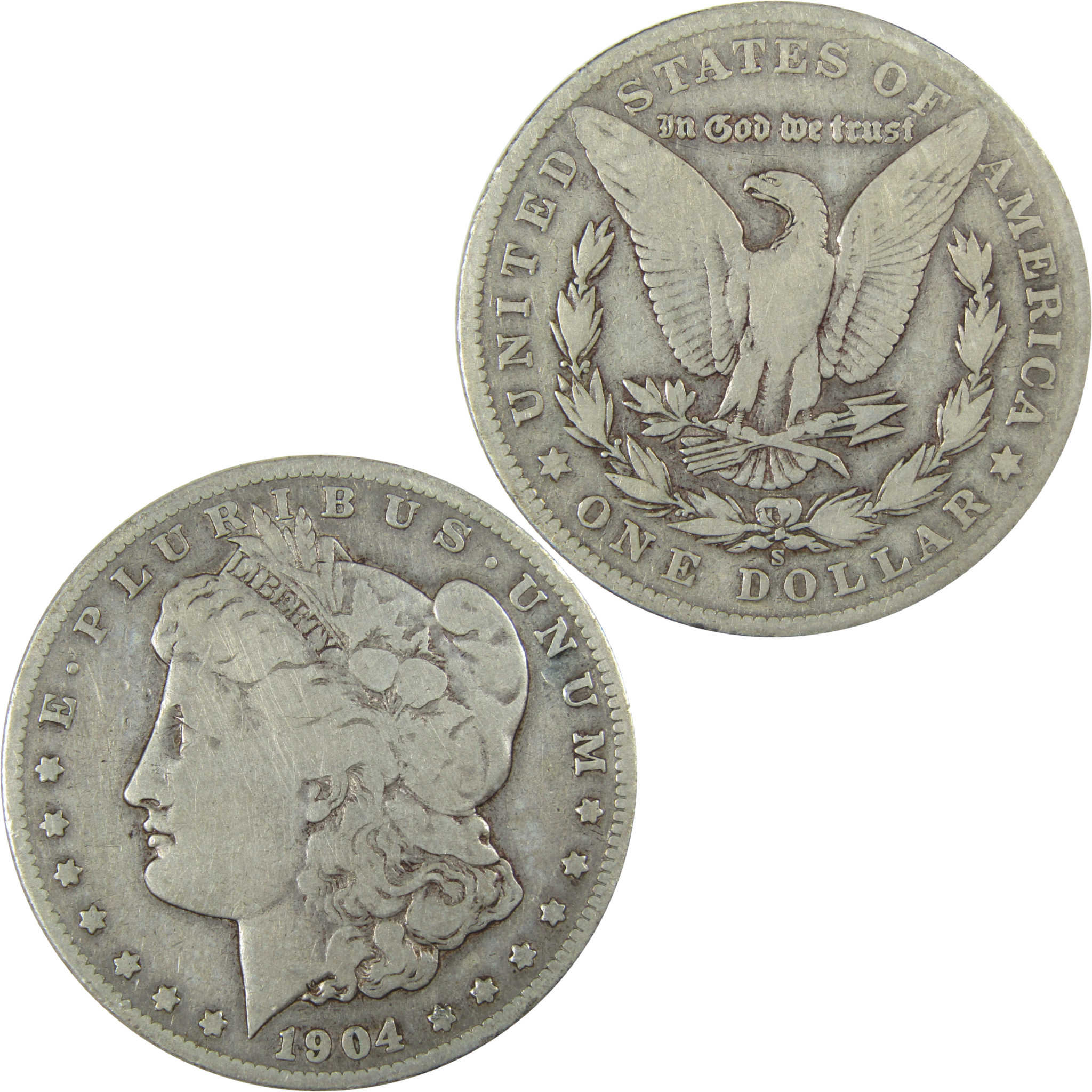 1904 S Morgan Silver Dollar VG Very Good Details $1 Coin SKU:I26612 - Morgan coin - Morgan silver dollar - Morgan silver dollar for sale - Profile Coins &amp; Collectibles