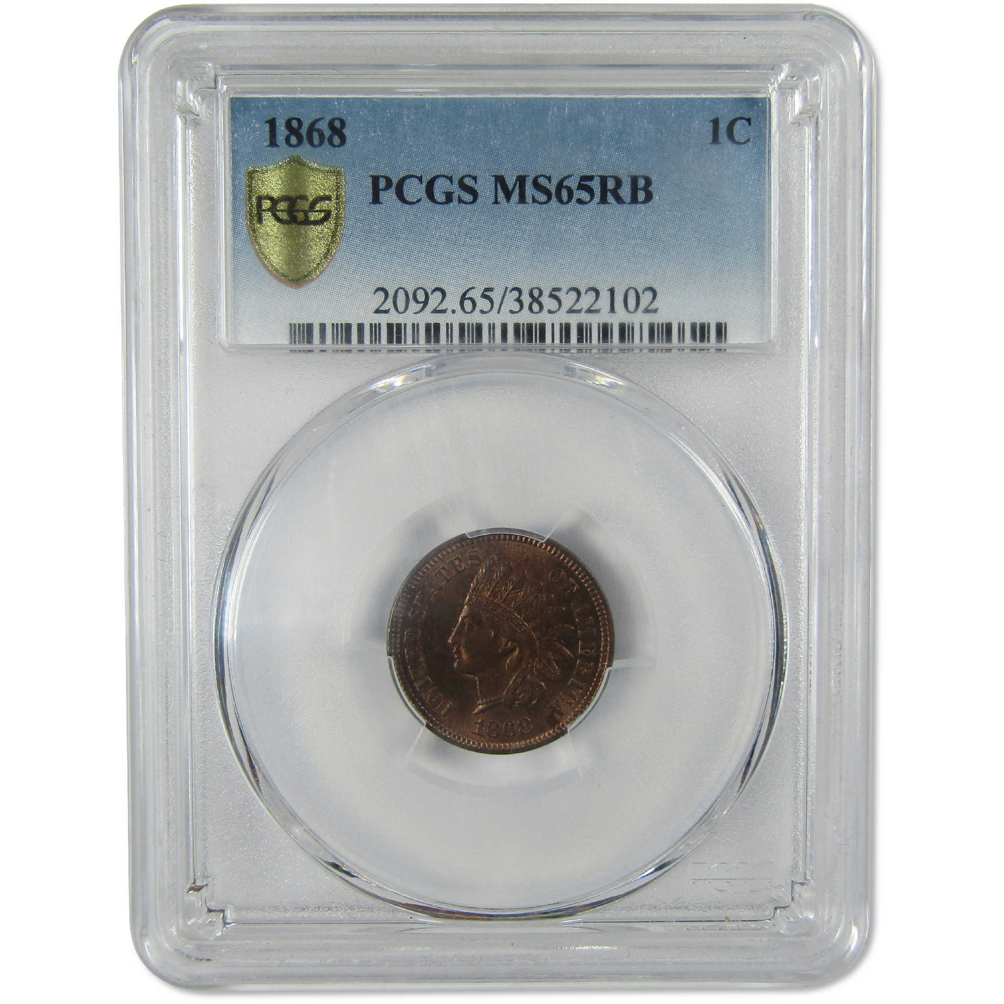 1868 Indian Head Cent MS 65 RB PCGS Penny Uncirculated 1c Coin