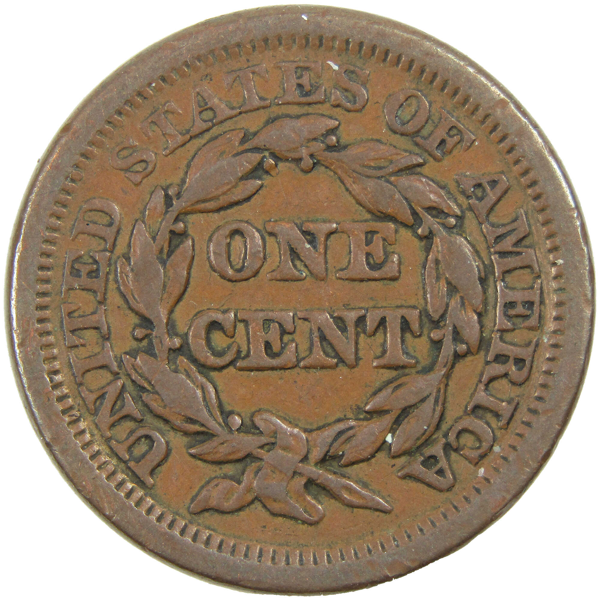 1854 Braided Hair Large Cent VF Very Fine Copper Penny SKU:I12965