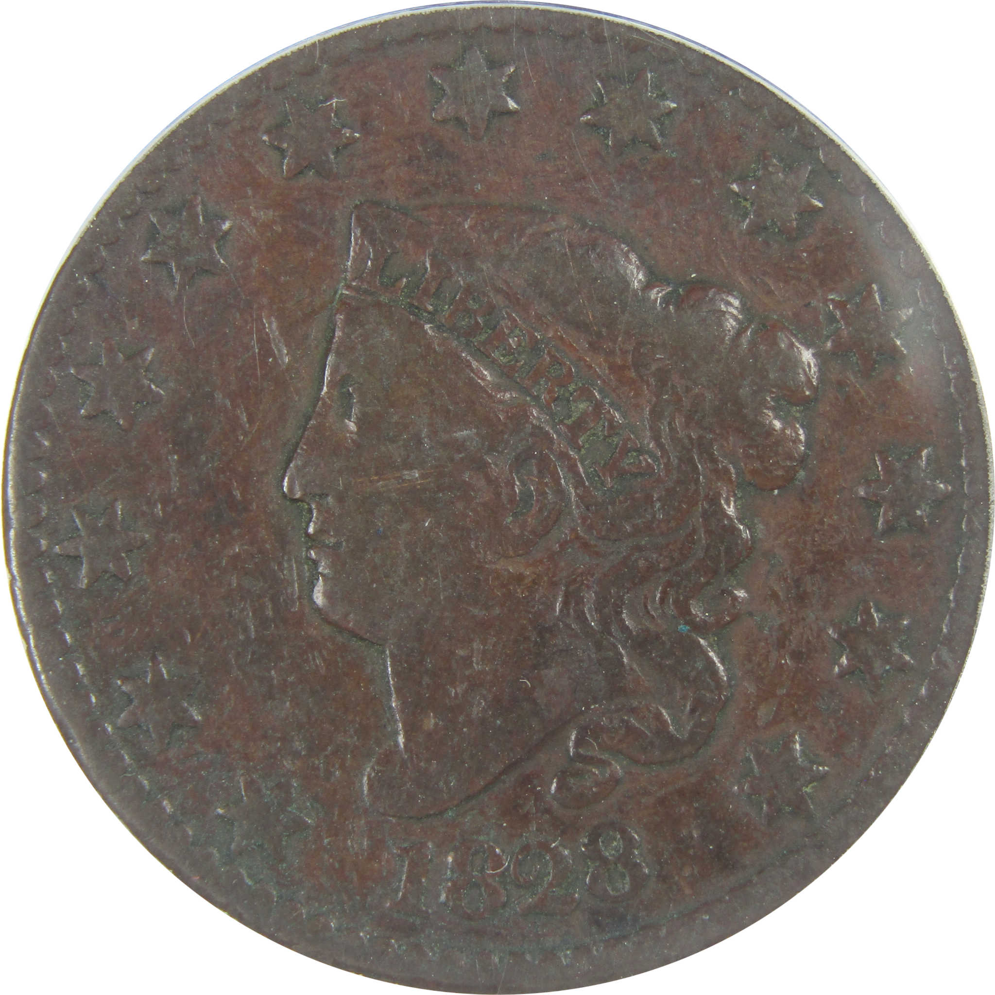 1828 Large Date Coronet Head Large Cent G 6 ANACS Copper SKU:I16258