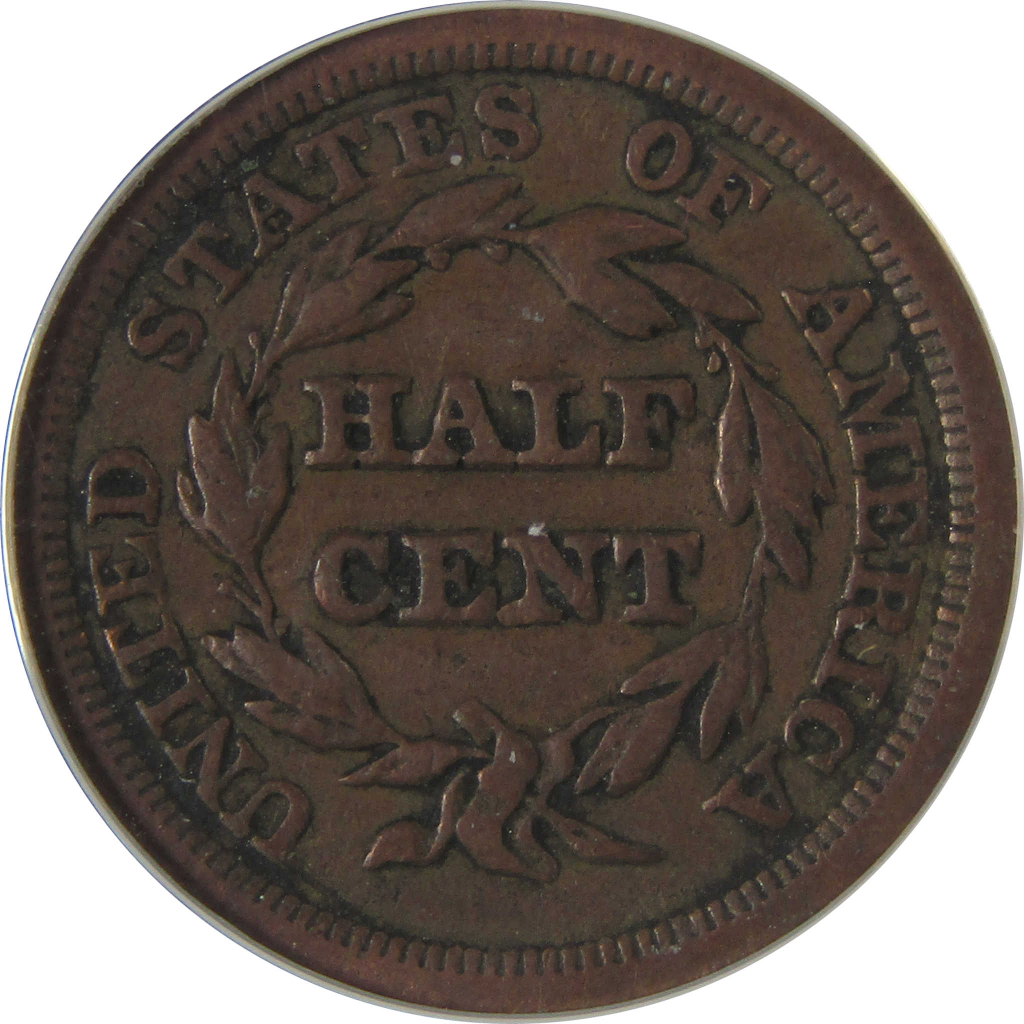 1849 Large Date Braided Hair Half Cent VF 20 ANACS Penny SKU:I23654