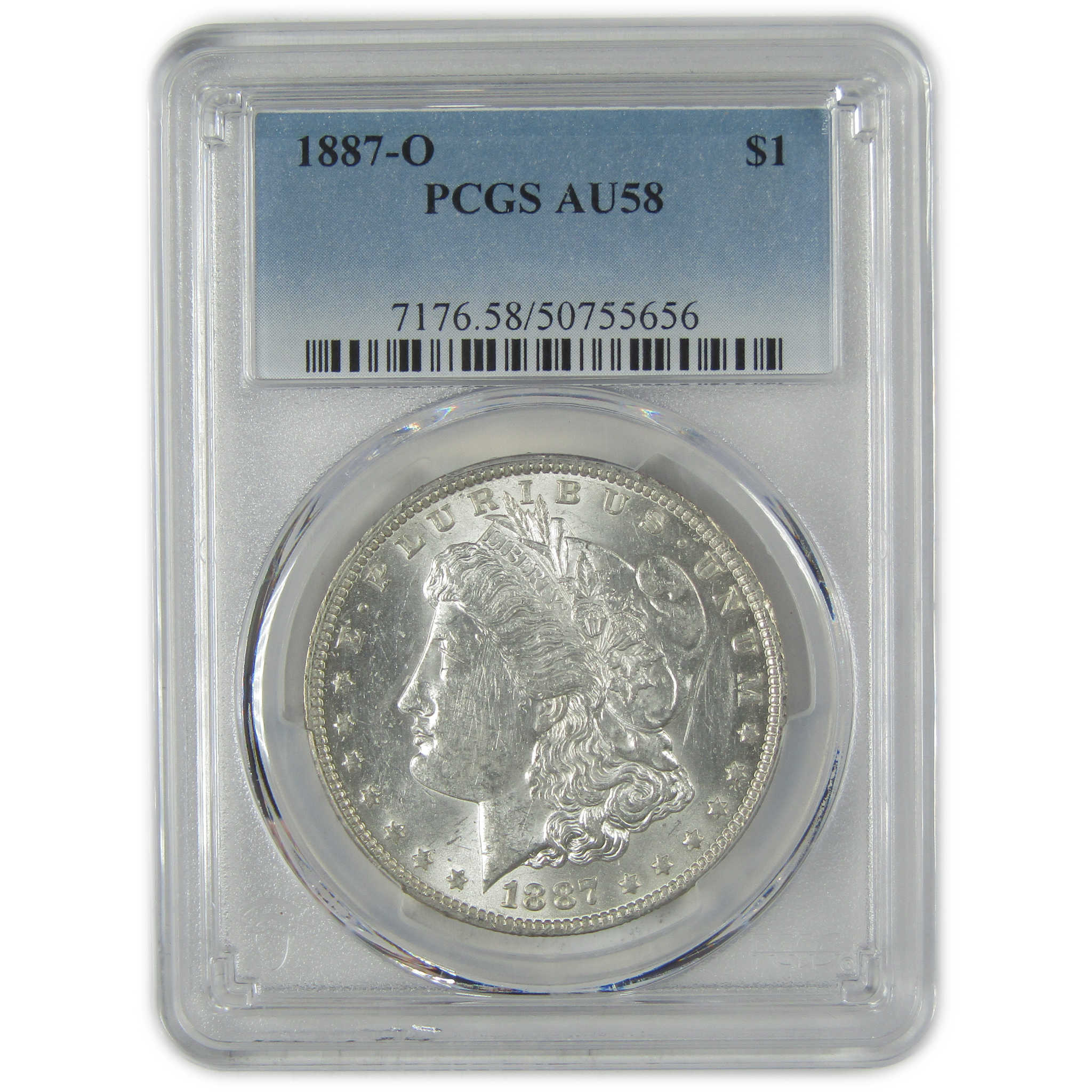 1887 O Morgan Dollar AU 58 PCGS Silver $1 Coin Collectible SKU:I24256 - Morgan coin - Morgan silver dollar - Morgan silver dollar for sale - Profile Coins &amp; Collectibles