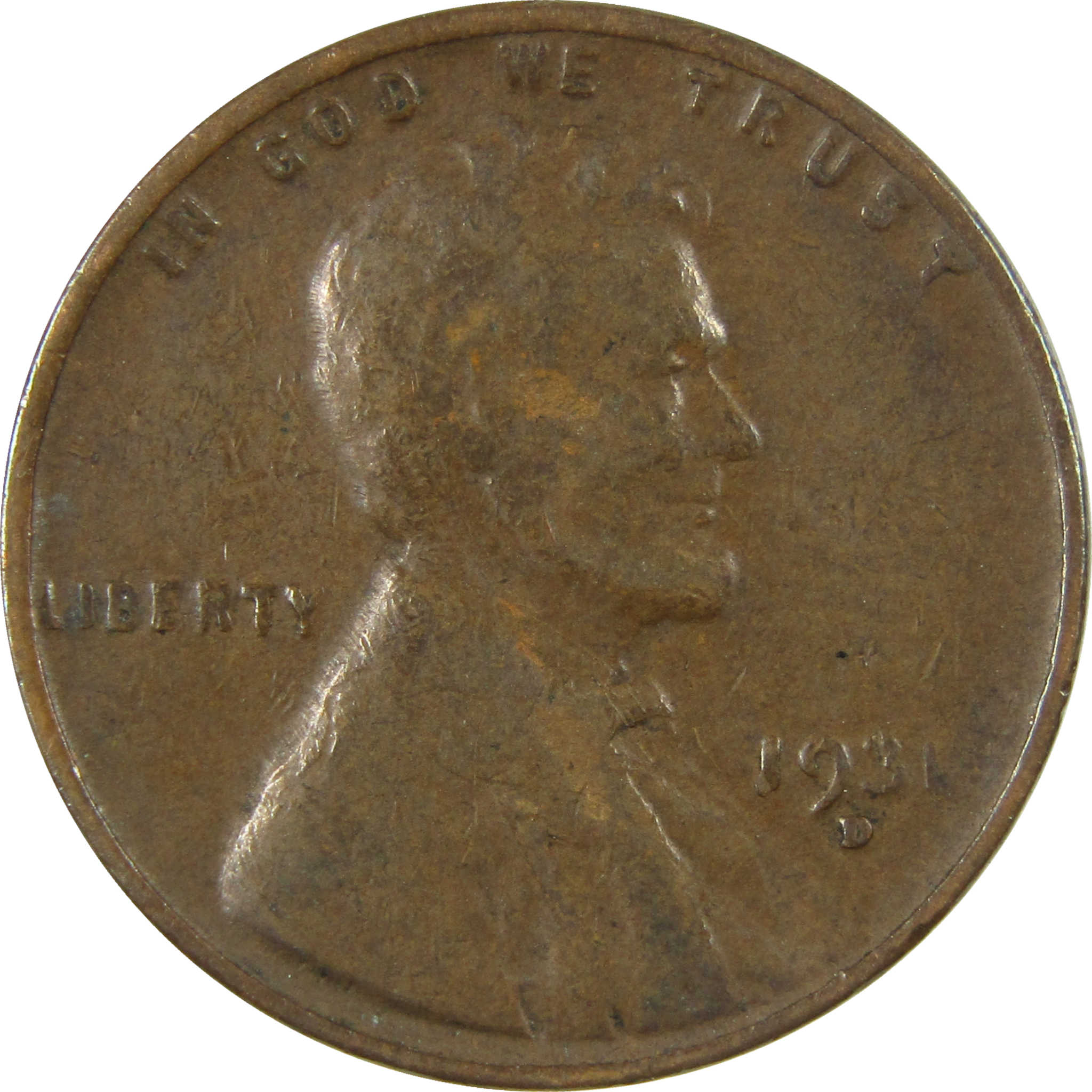 1931 D Lincoln Wheat Cent F Fine Penny 1c Coin Collectible SKU:I26799