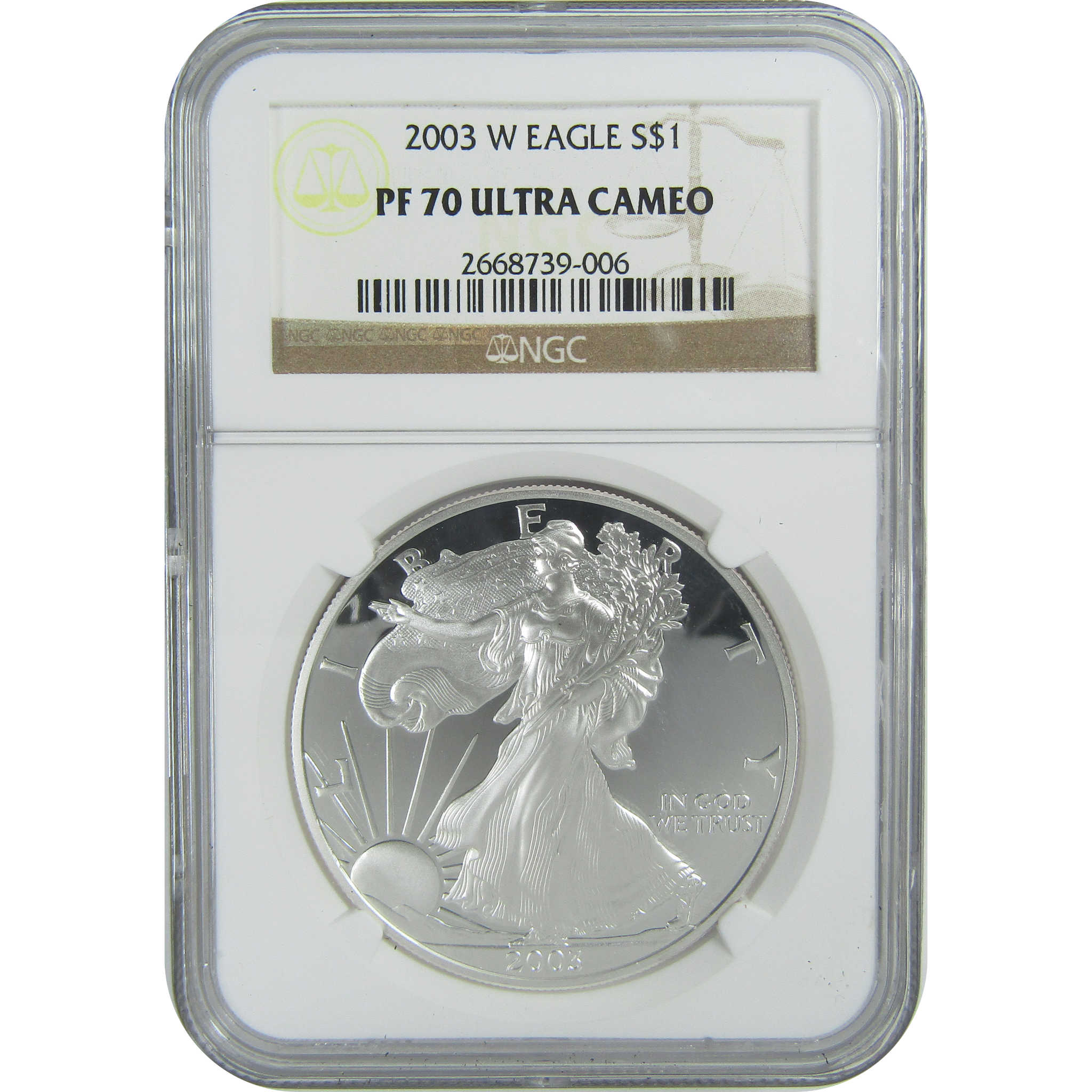 2003 W American Silver Eagle PF 70 UCAM NGC Proof $1 SKU:CPC9465