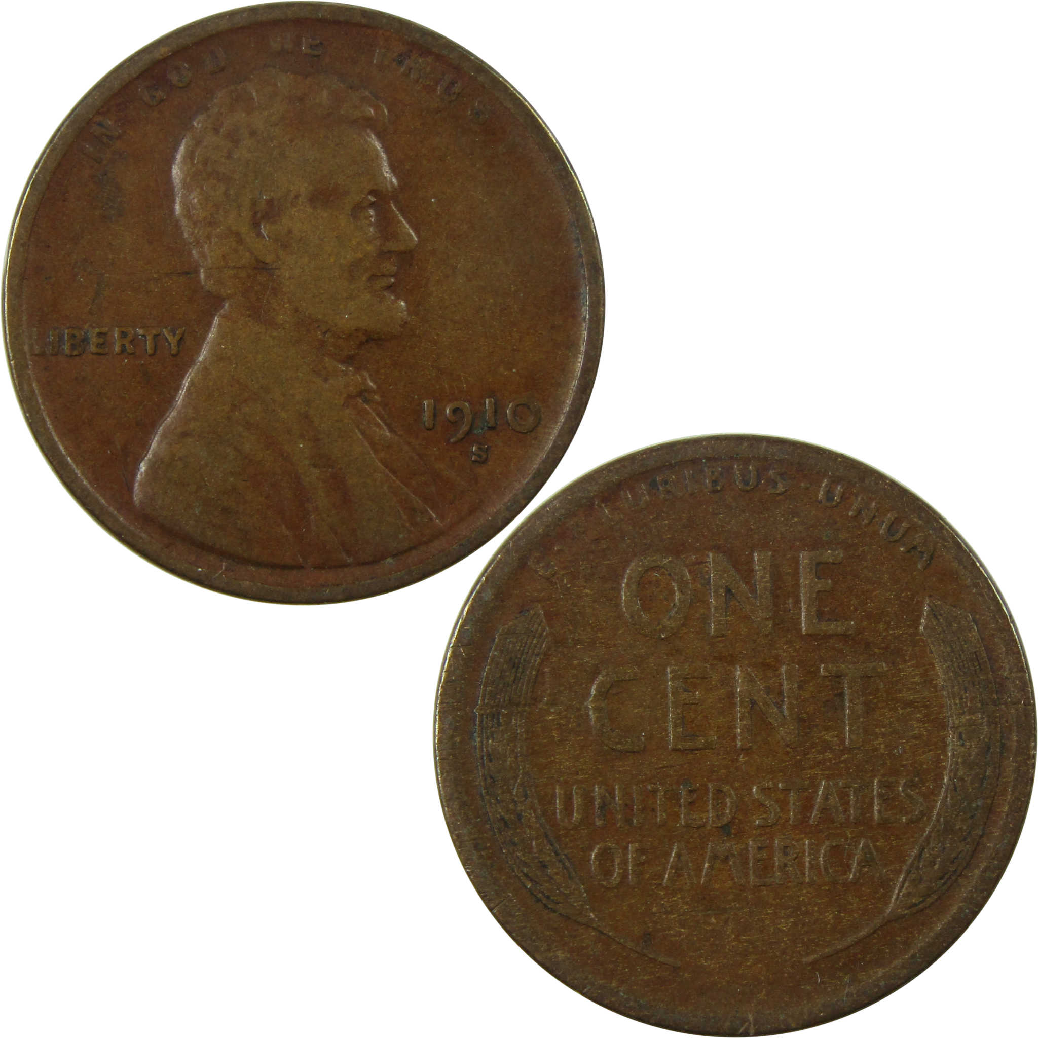 1910 S Lincoln Wheat Cent F Fine Penny 1c Coin Collectible SKU:I25273