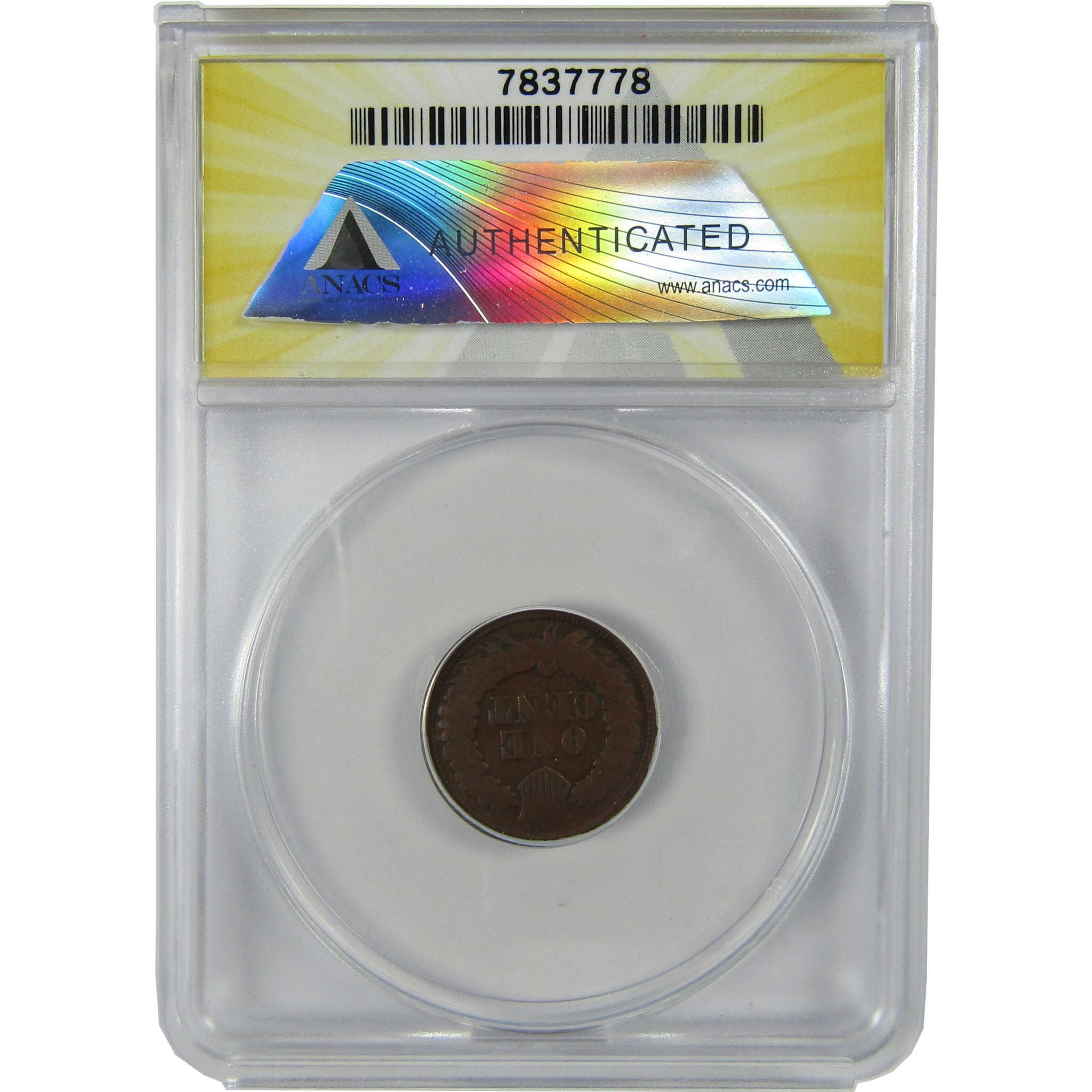 1867 Repunched Date Indian Head Cent AG 3 ANACS Penny SKU:CP630