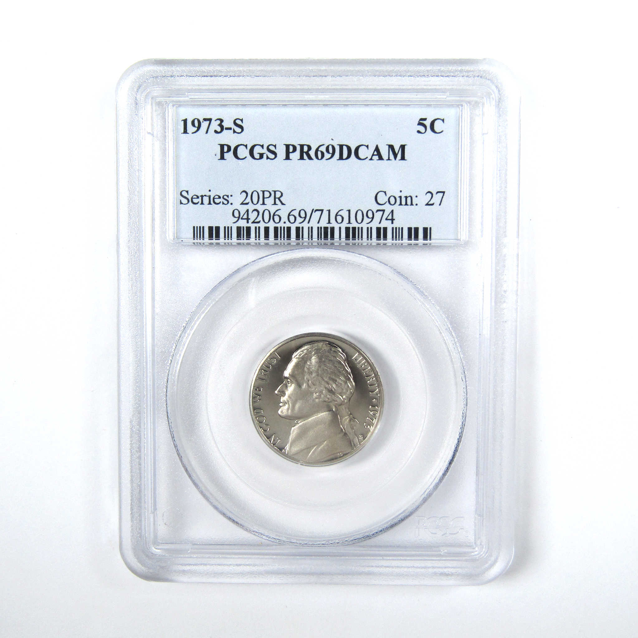 1973 S Jefferson Nickel PR 69 DCAM PCGS 5c Proof Coin SKU:CPC7450