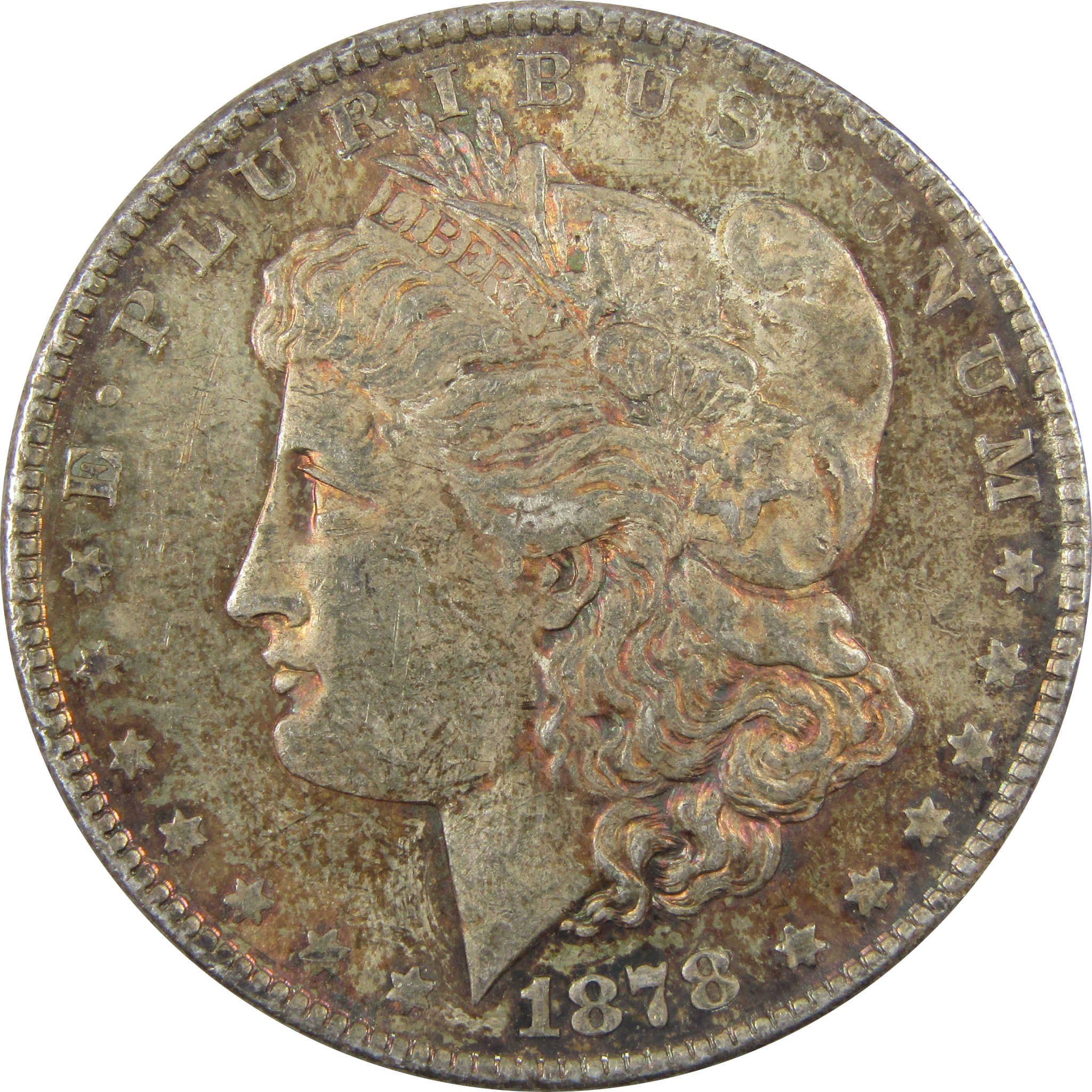 1878 8TF Morgan Silver $1 CH AU Choice About Unc Toned SKU:CP1397