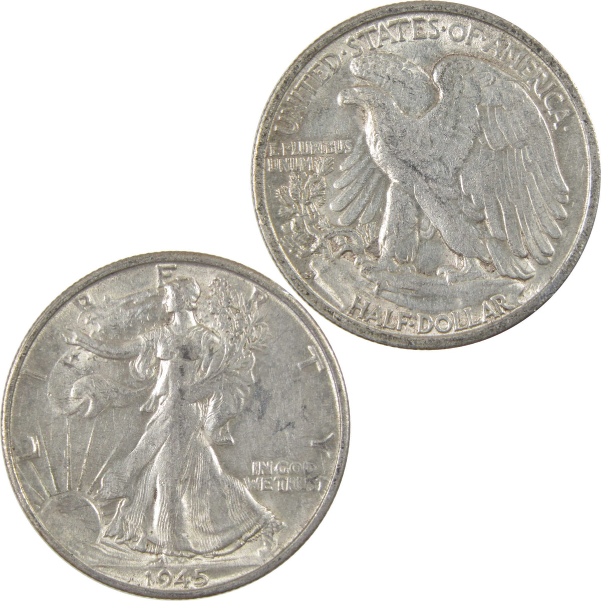 1945 S Liberty Walking Silver 50c Borderline Uncirculated SKU:I28664