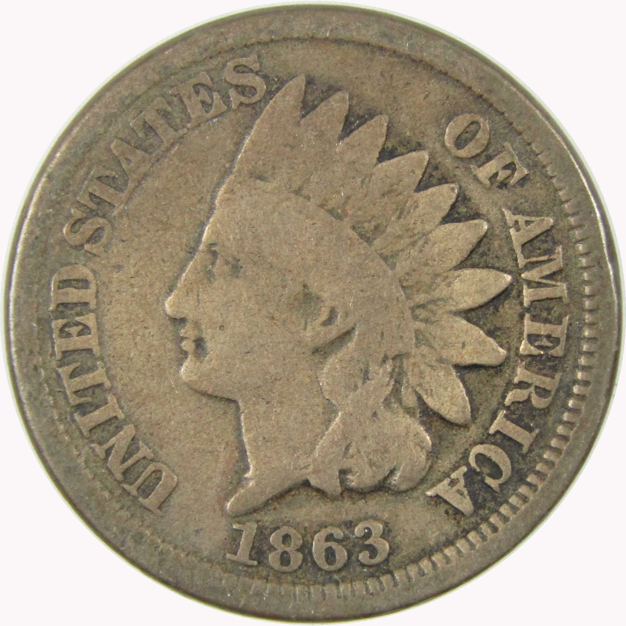 1863 Indian Head Cent G Good Penny 1c Coin SKU:CP1101