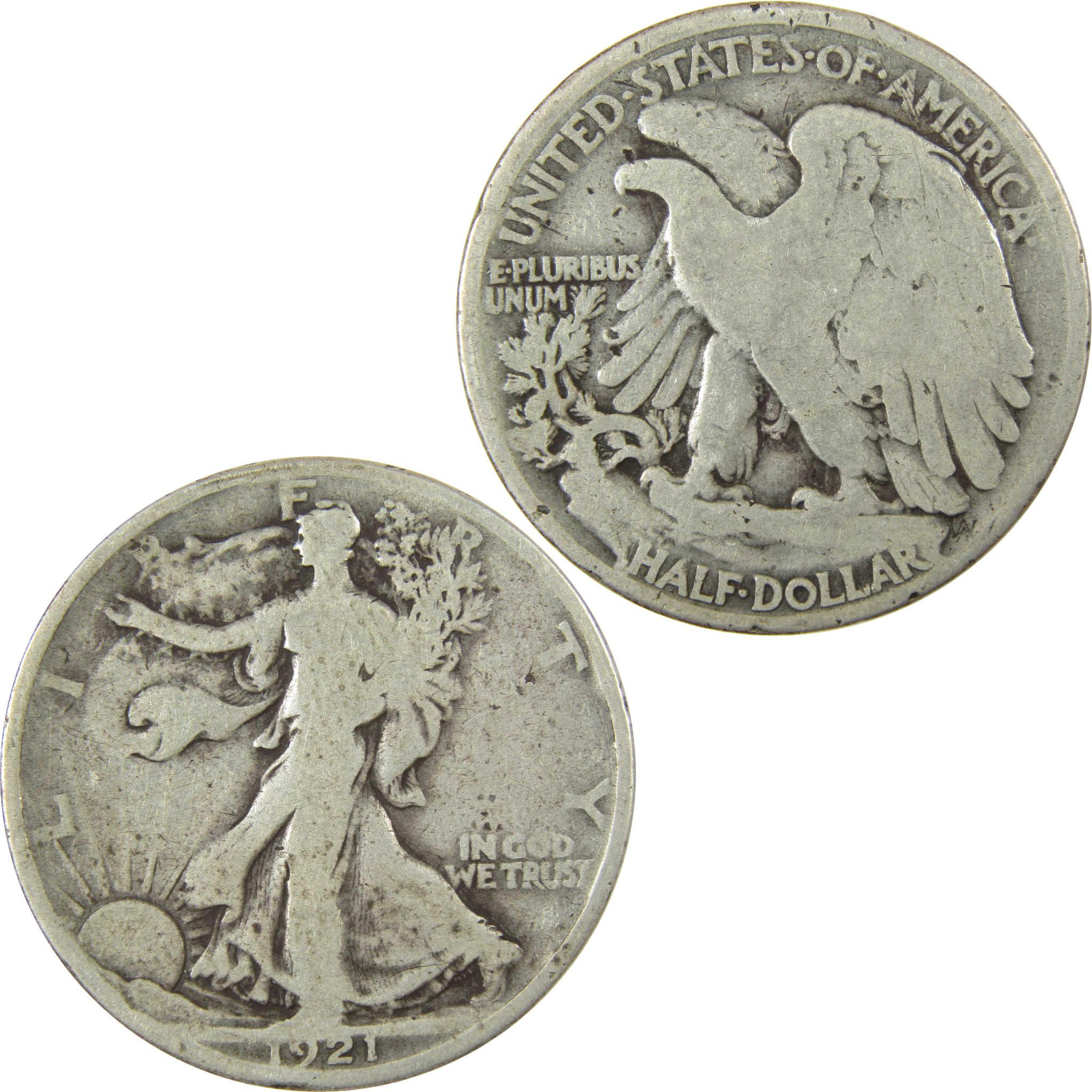 1921 Liberty Walking Silver 50c VG Very Good Details SKU:CP1436