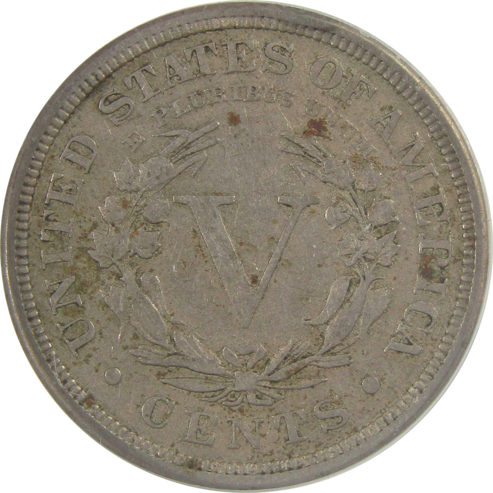 1884 Liberty Head V Nickel VF 20 ANACS 5c Coin SKU:I24900