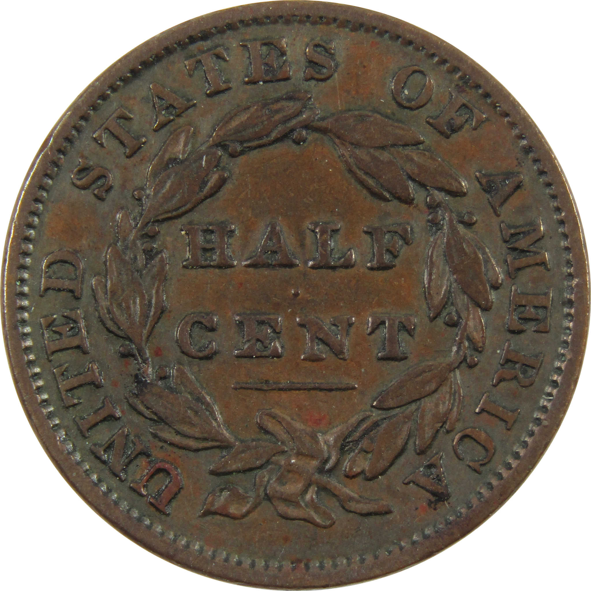 1834 Classic Head Half Cent AU Copper Penny 1/2c Coin SKU:I11156