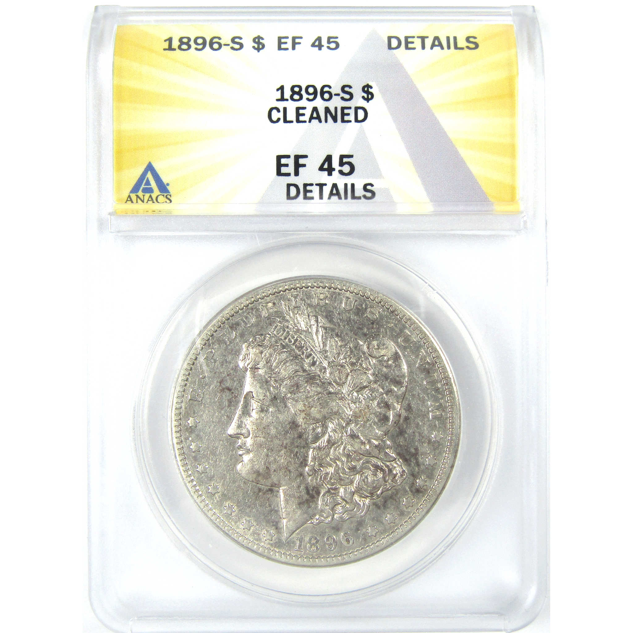 1896 S Morgan Dollar EF 45 Details ANACS Silver $1 Coin SKU:I16223 - Morgan coin - Morgan silver dollar - Morgan silver dollar for sale - Profile Coins &amp; Collectibles