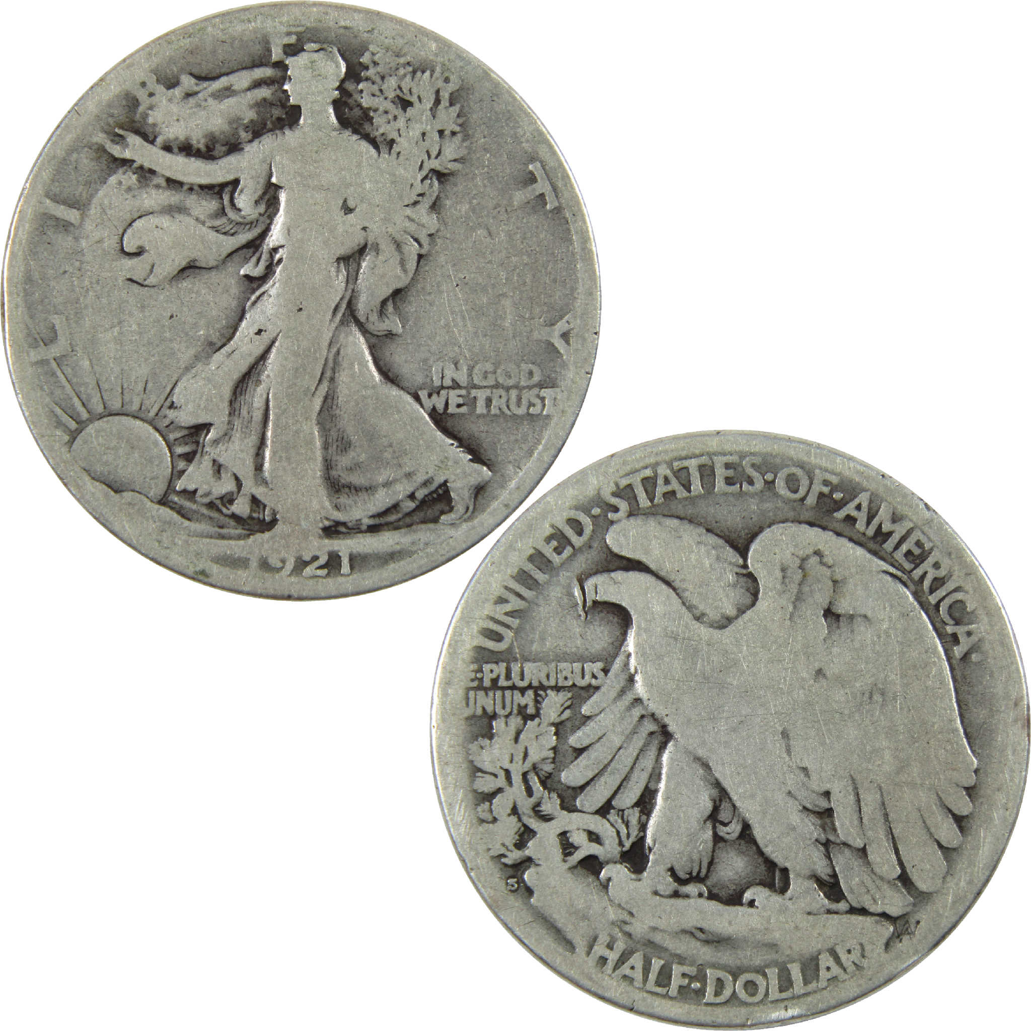 1921 S Liberty Walking Half Dollar AG About Good Silver 50c SKU:I11876