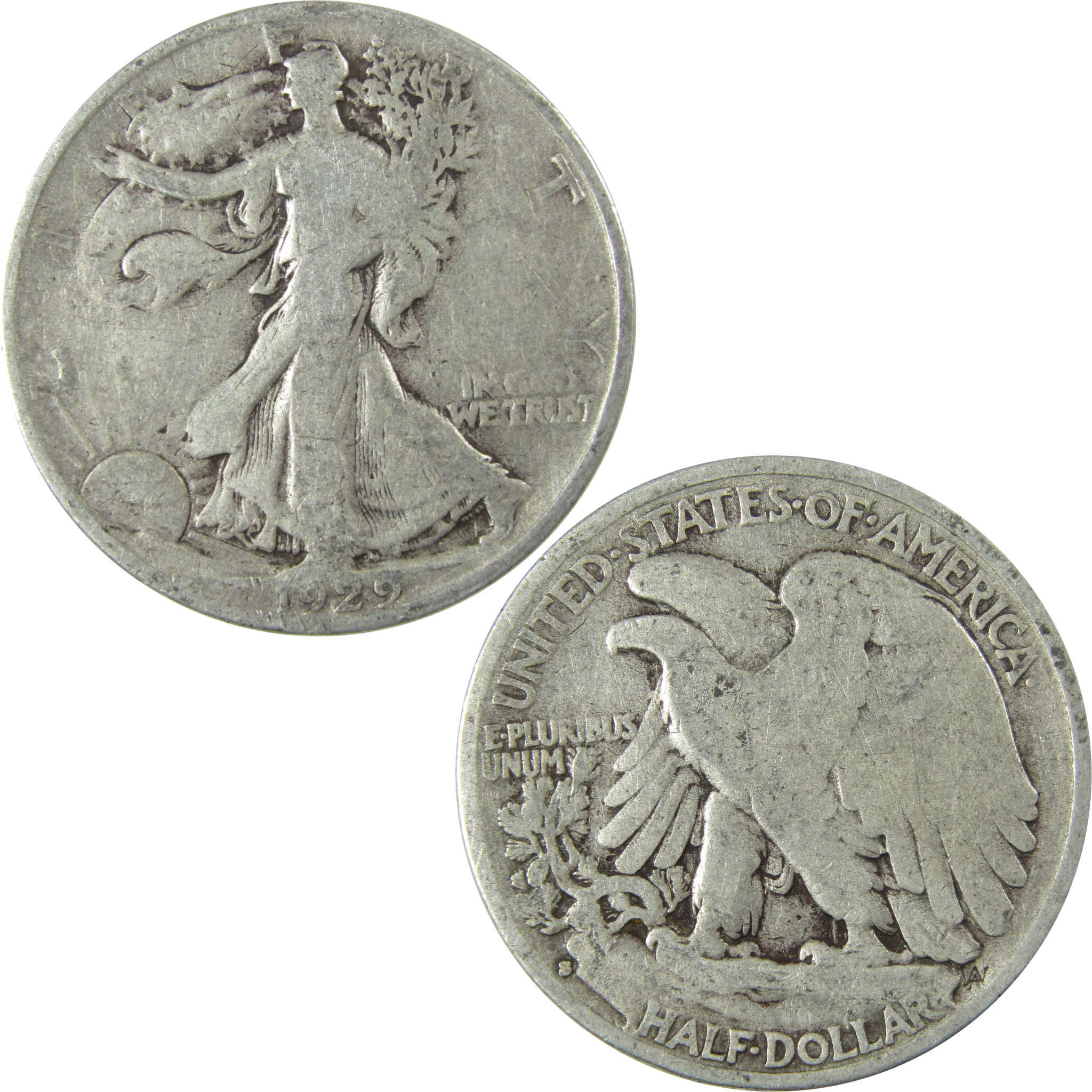 1929 S Liberty Walking Silver Half Dollar VG Very Good SKU:CP508