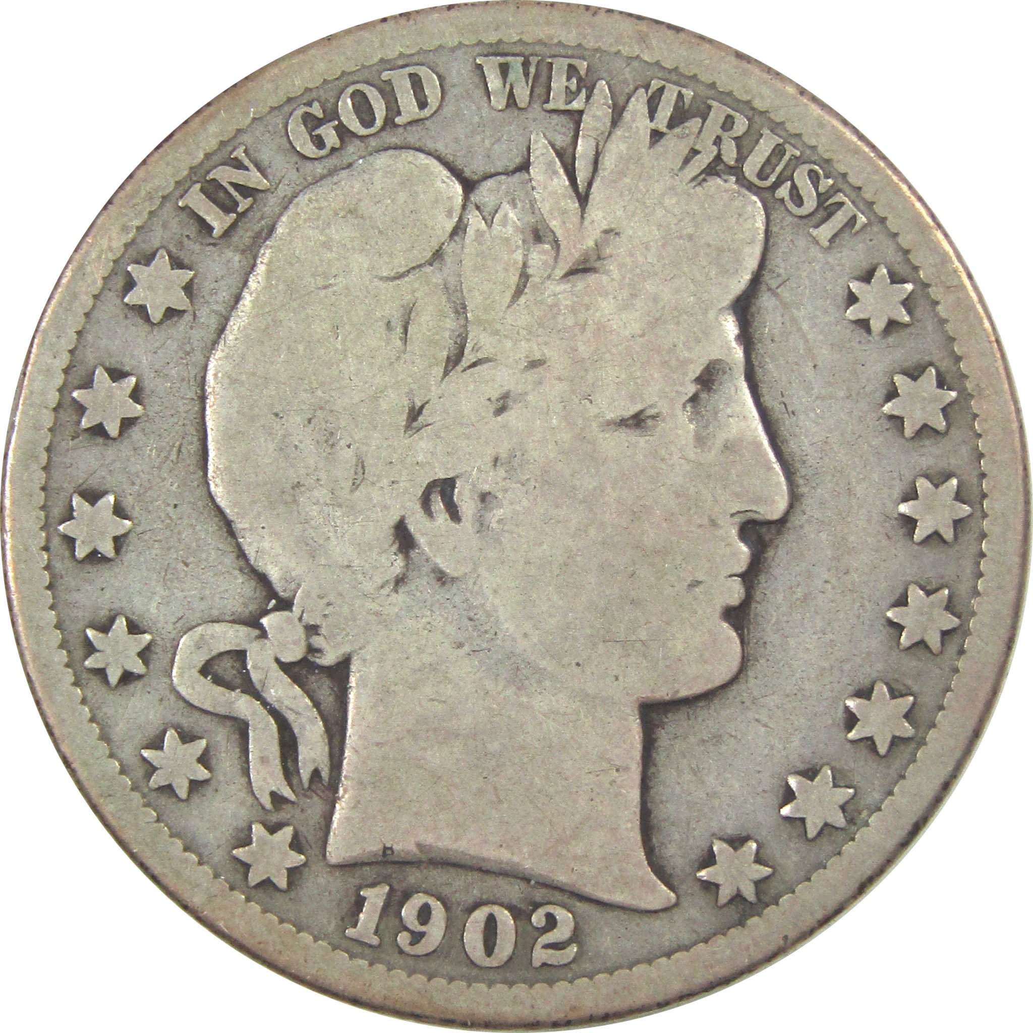 1902 O Barber Half Dollar G Good Silver 50c Coin SKU:I15575