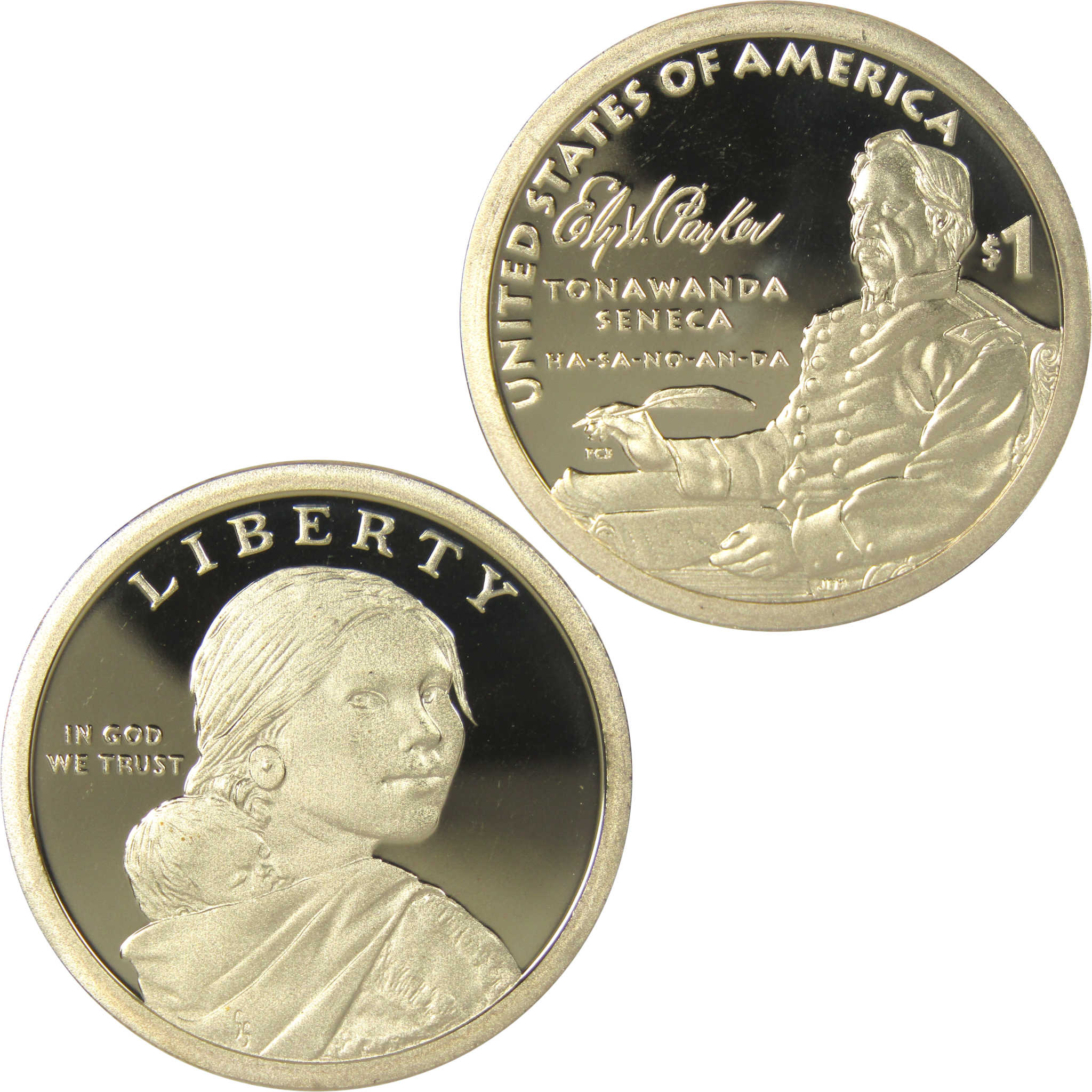 2022 S Ely S. Parker Native American Dollar Choice Proof $1 Coin