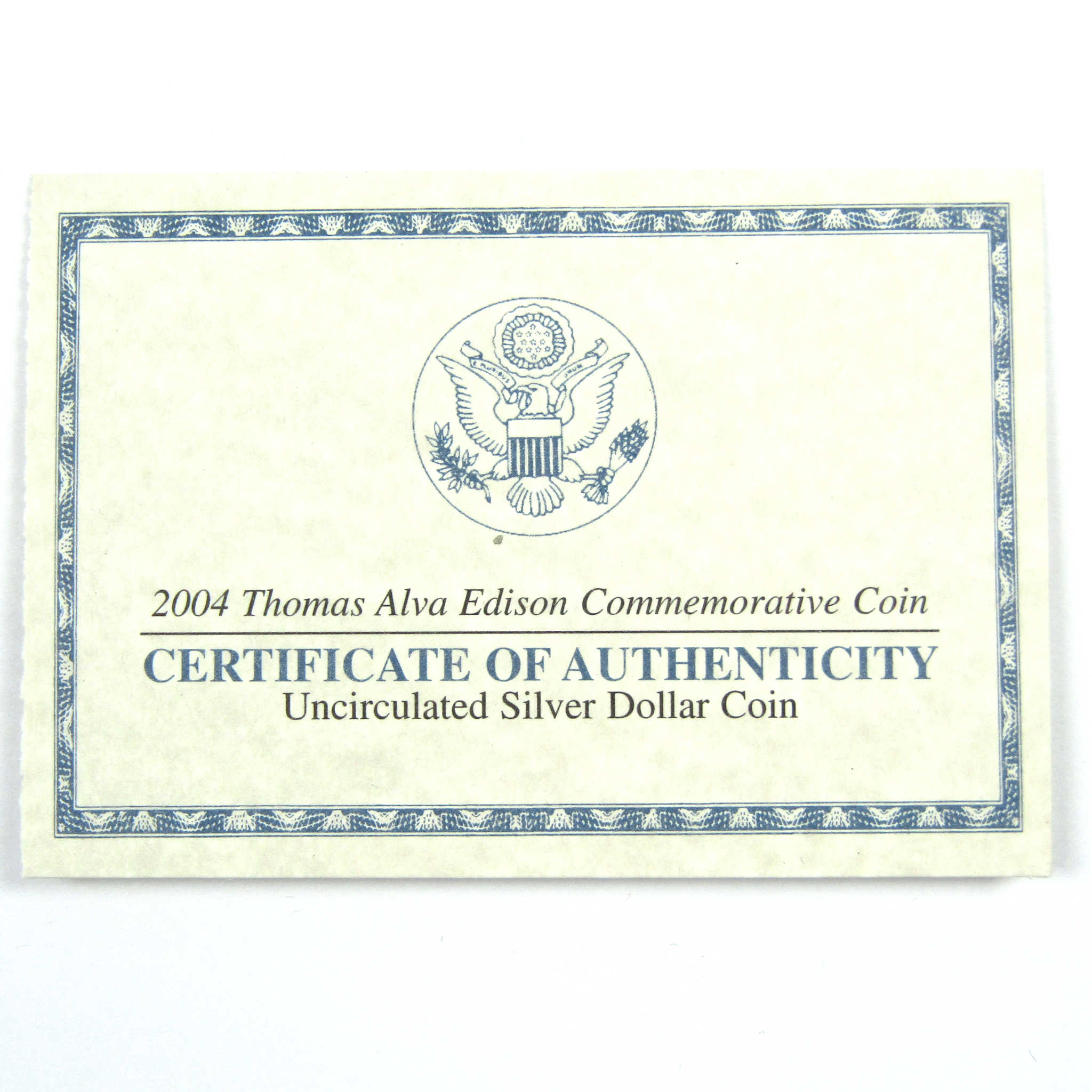 2004 P Thomas Alva Edison Dollar Uncirculated Silver Coin SKU:CPC5032