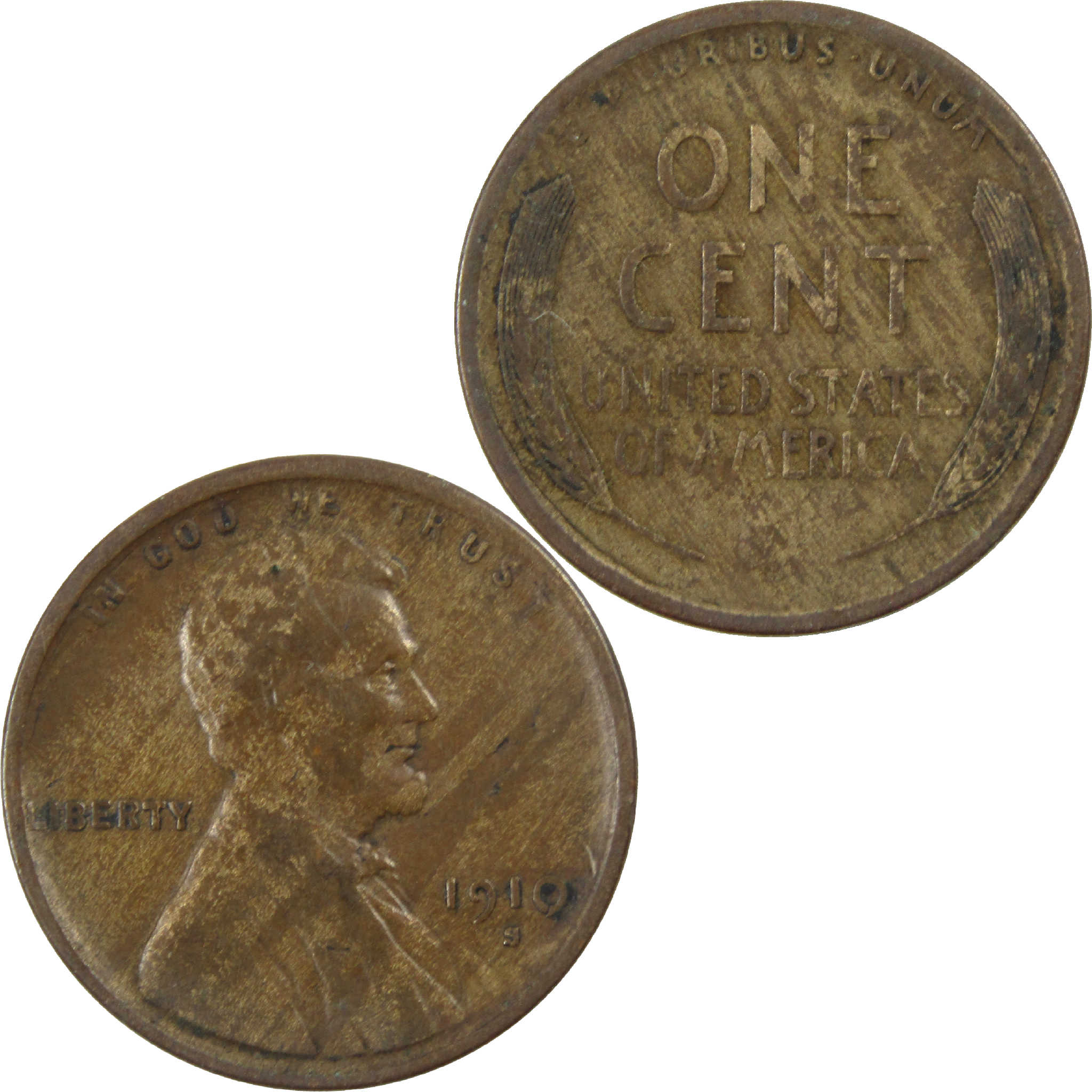 1910 S Lincoln Wheat Cent F Fine Penny 1c Coin SKU:I12196