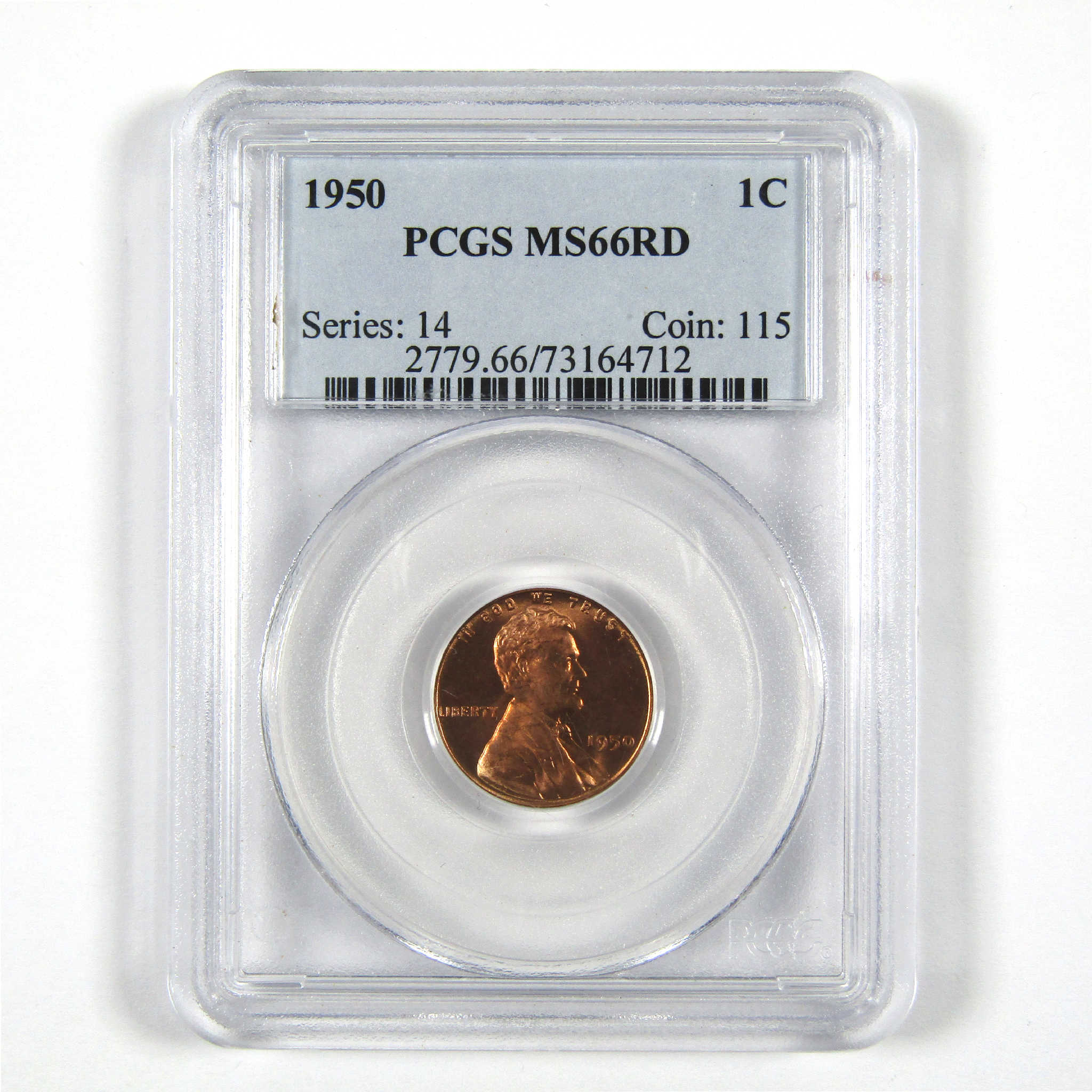 1950 Lincoln Wheat Cent MS 66 RD PCGS Penny 1c Unc SKU:CPC4057