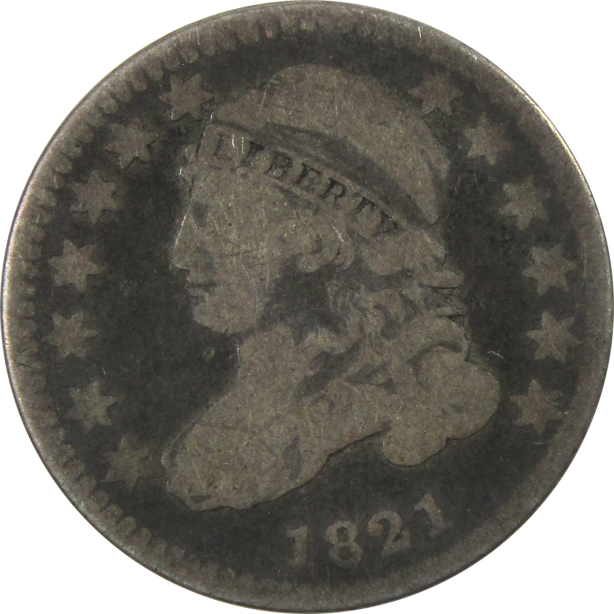 1821 Small Date Capped Bust Dime AG About Good Silver SKU:I13970