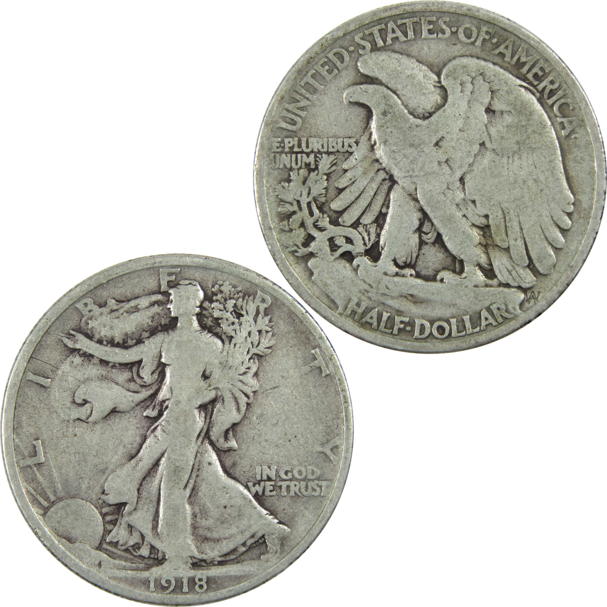 1918 Liberty Walking Half Dollar VG Very Good Silver 50c SKU:I13034