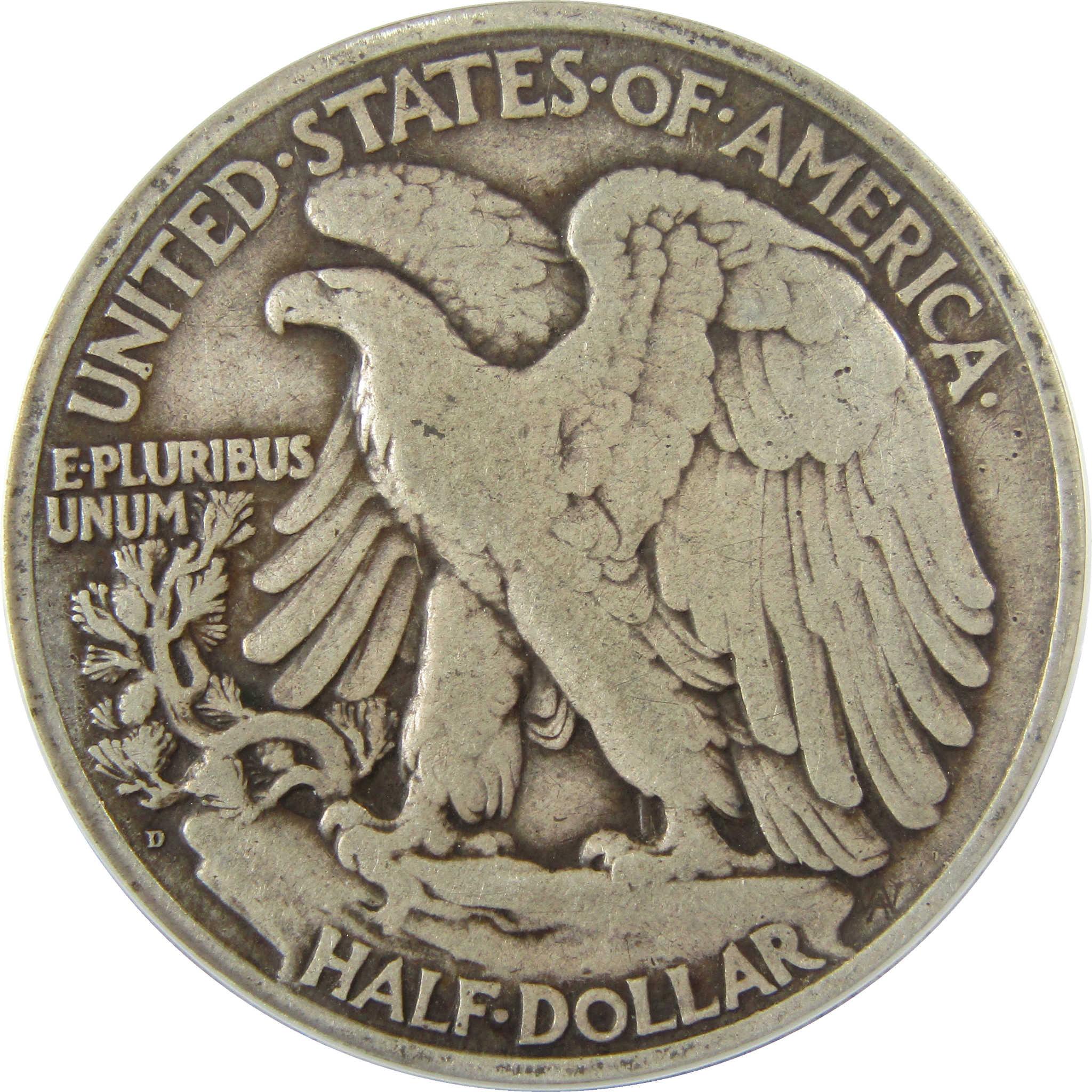 1918 D Liberty Walking Silver 50c F 15 Details ANACS SKU:I27987
