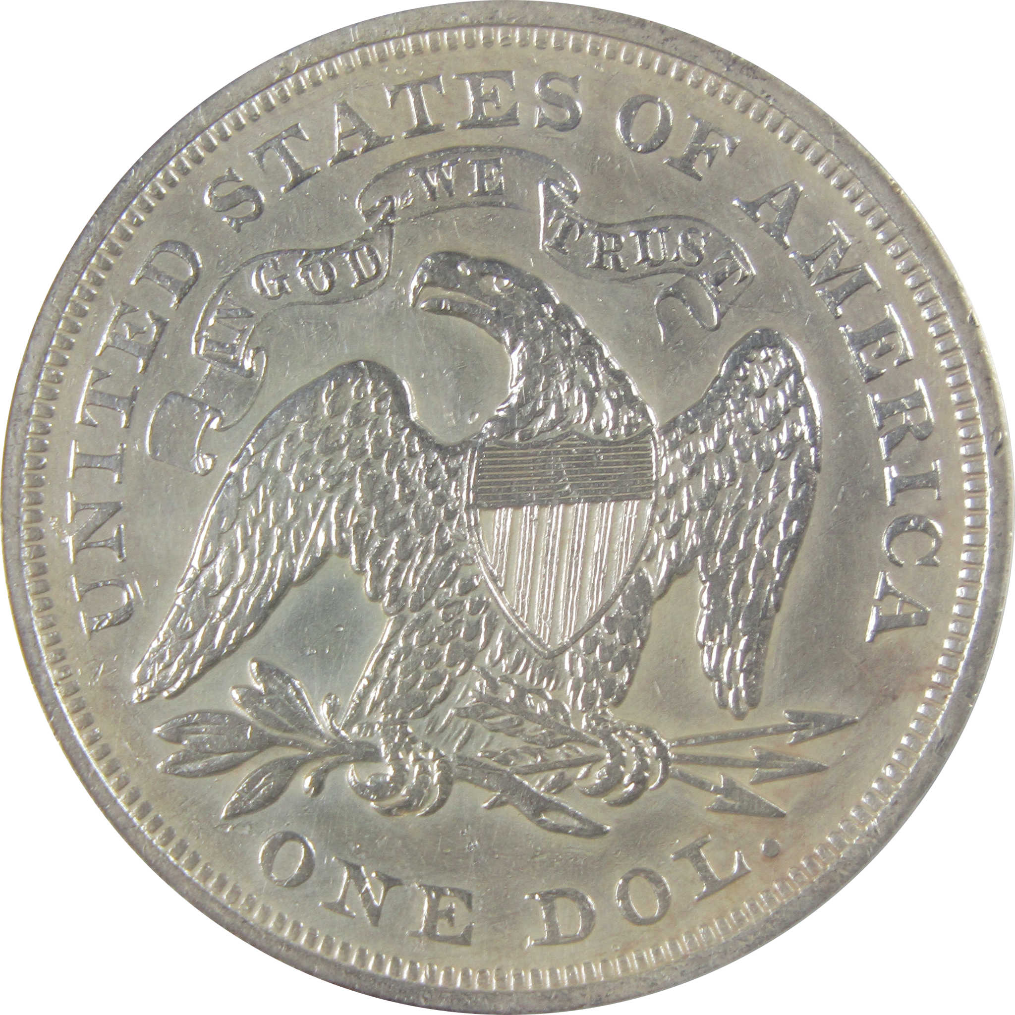 1871 Seated Liberty Dollar AU 50 Details ANACS Silver SKU:CP139