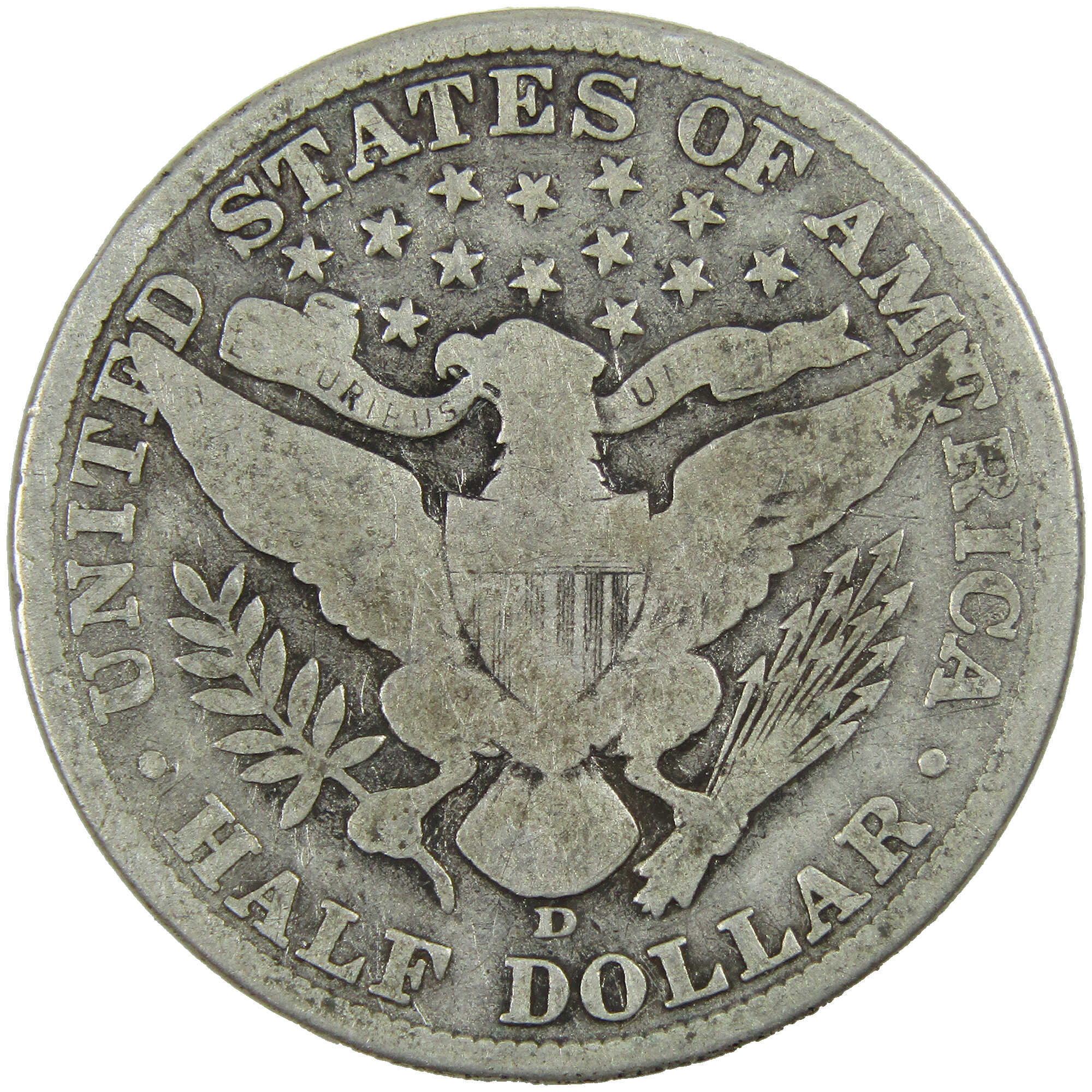 1907 D Barber Half Dollar G Good Silver 50c Coin SKU:I12760